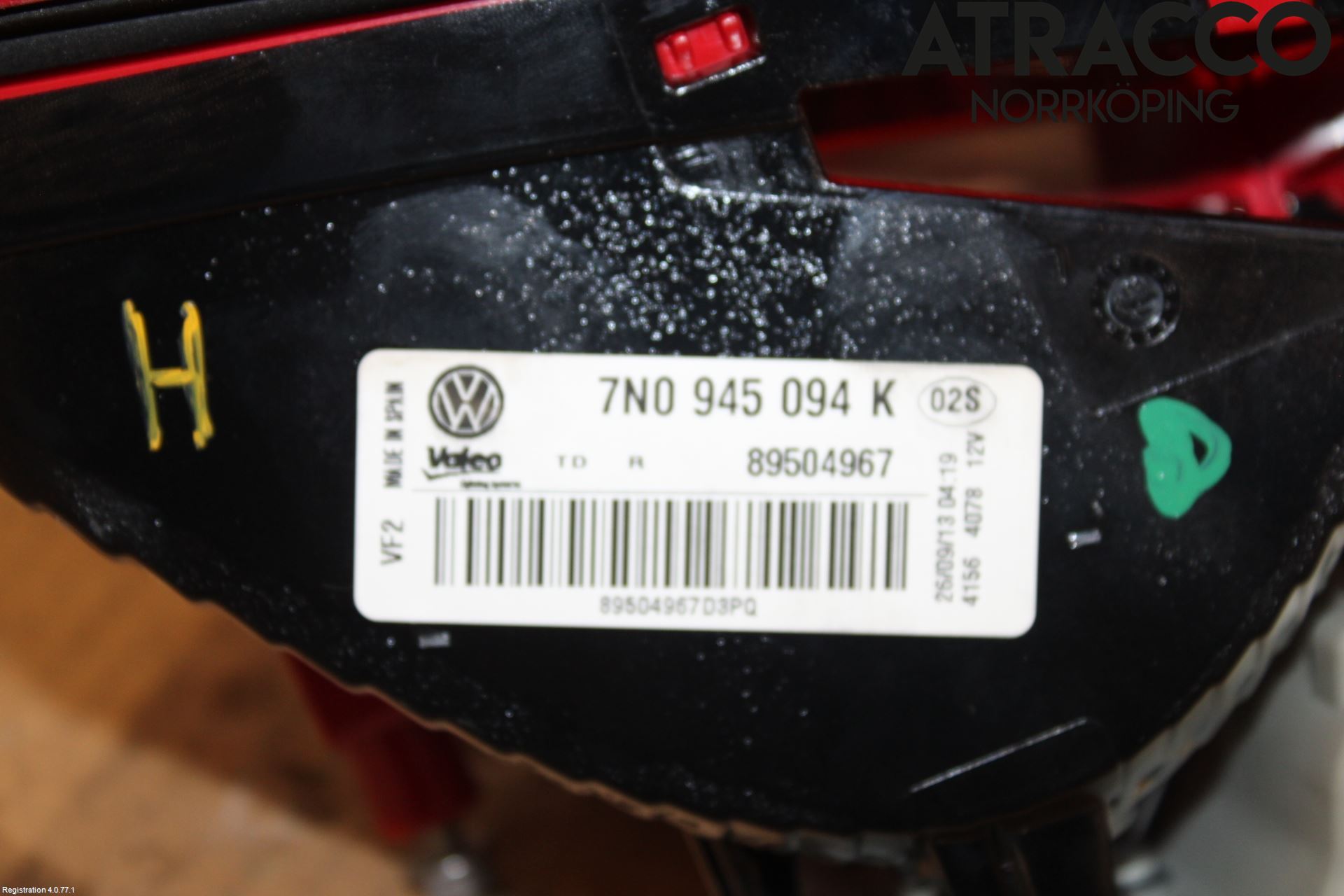 Volkswagen VW SHARAN 11- Bakljus Lucka Hö