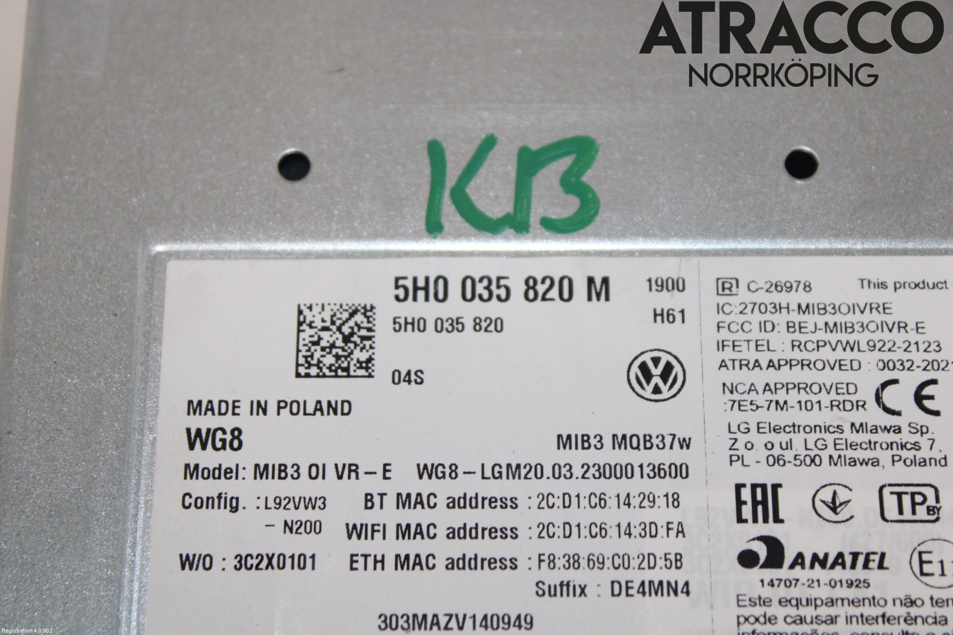 Volkswagen VW GOLF / E-GOLF VIII 20- Cd Radio - Multimediapanel