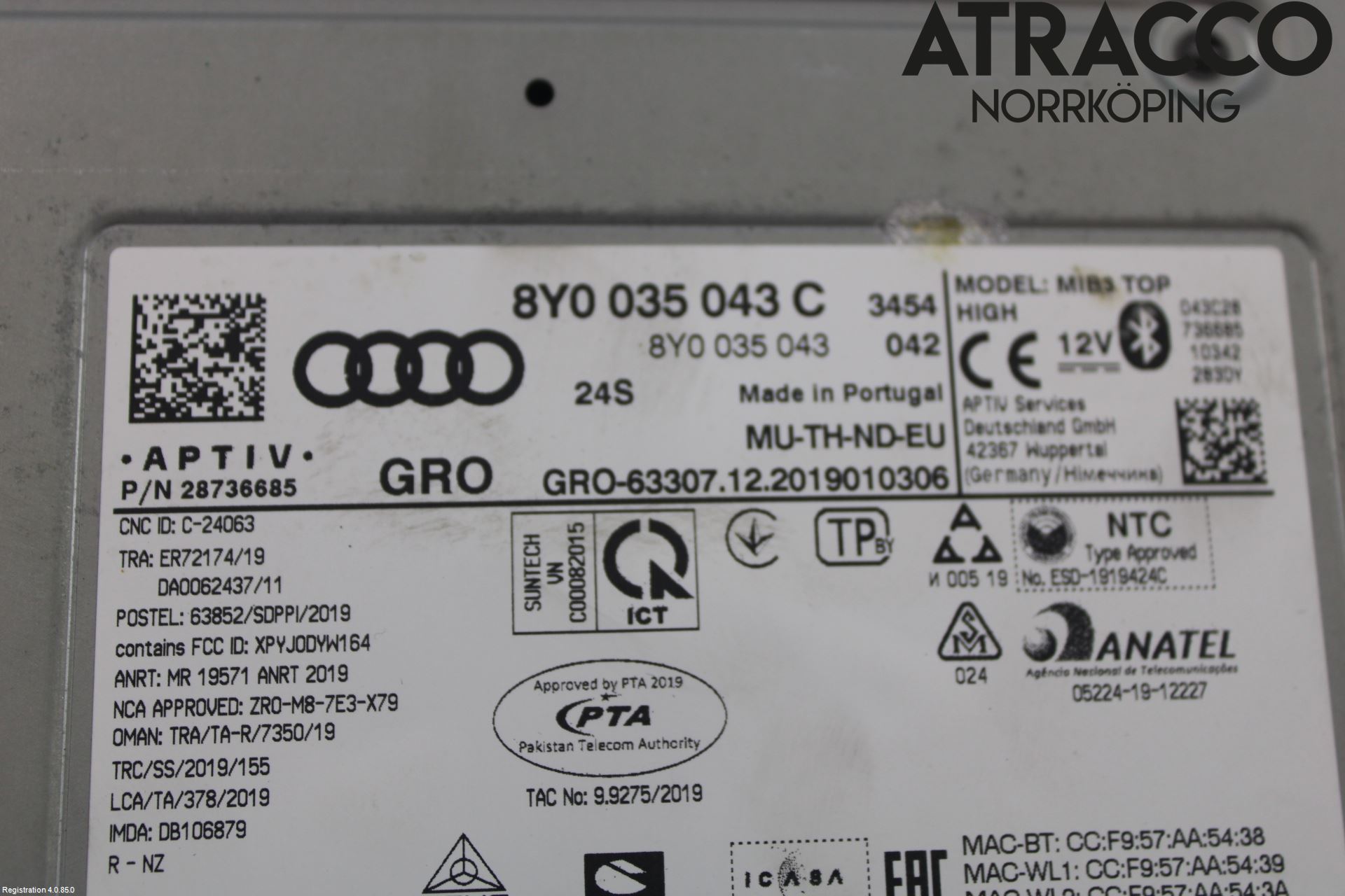 Audi A3/S3 8Y 21- Cd Radio - Multimediapanel