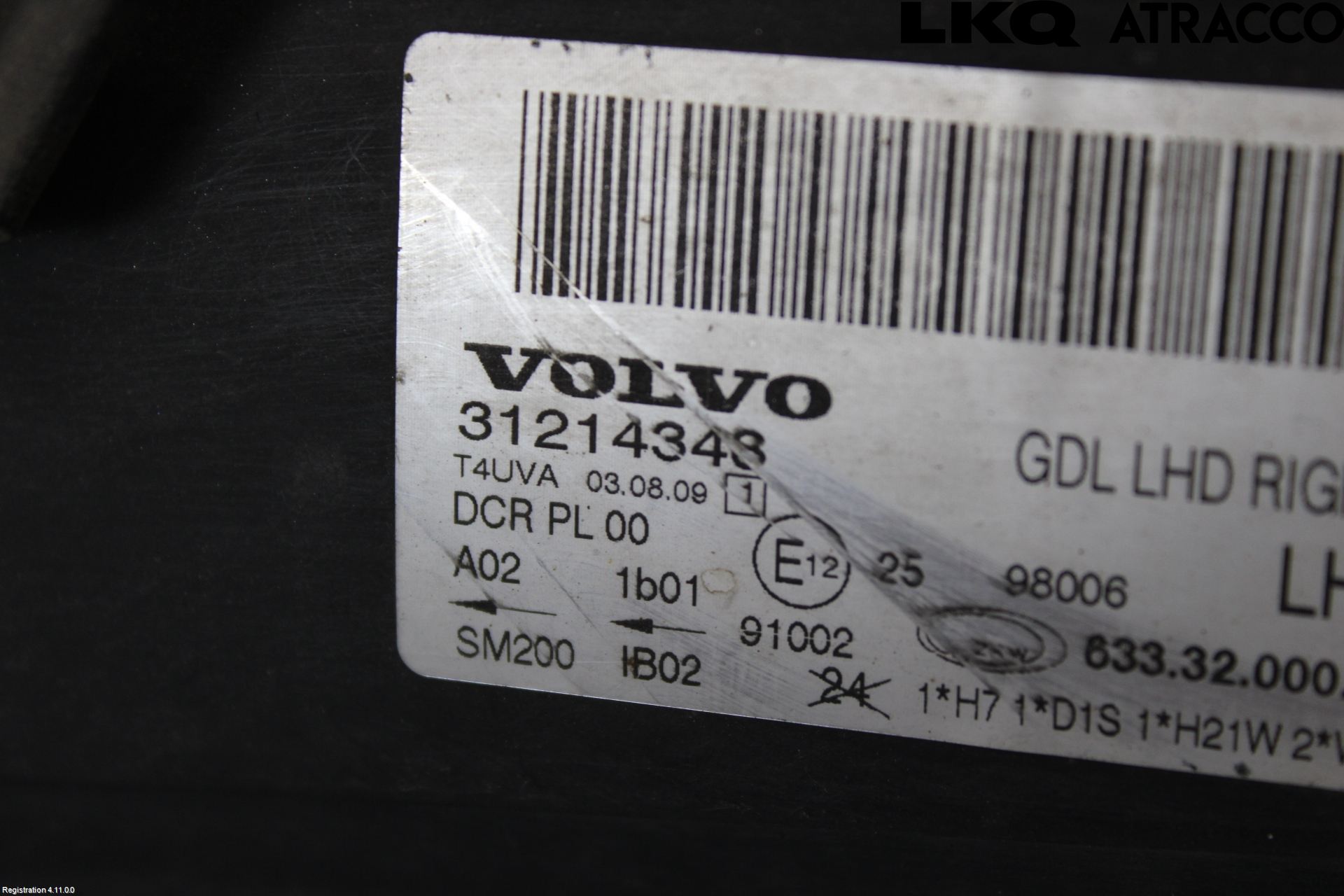 Volvo V70 08-13 Strålkastare Höger