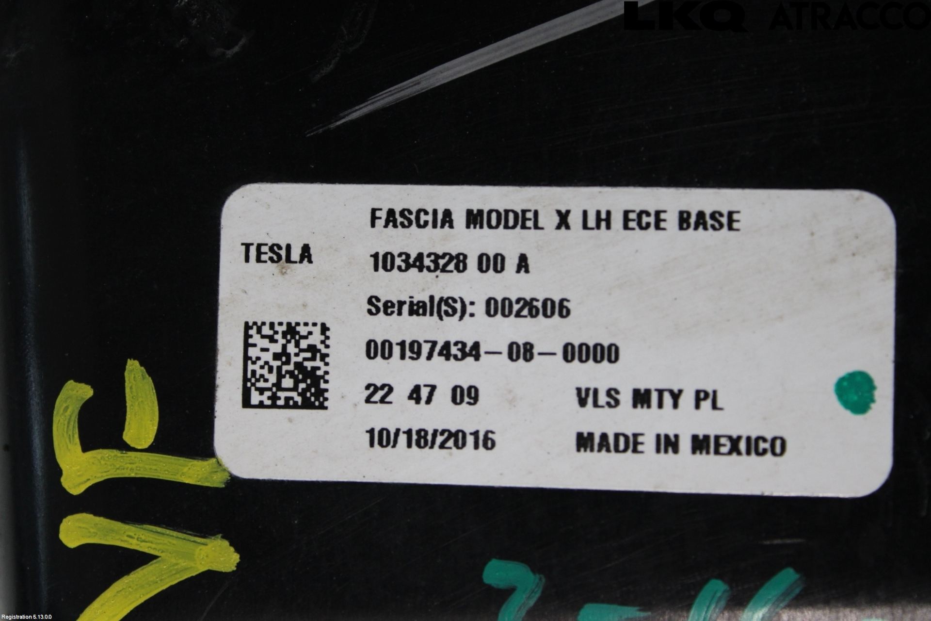 Tesla MODEL X 16- Positionsljus Fram Vä