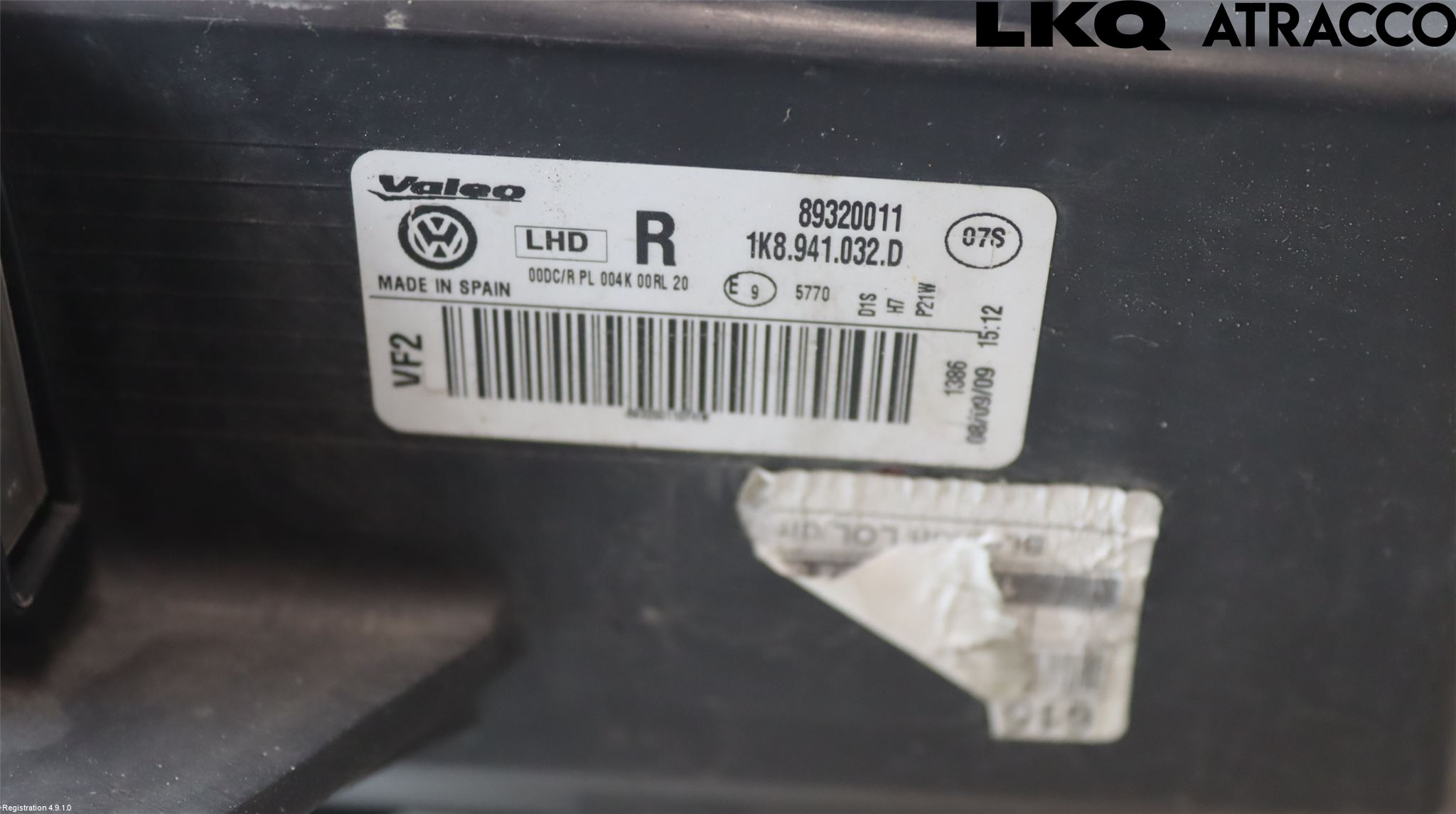 Volkswagen VW SCIROCCO 09-17 Strålkastare Höger