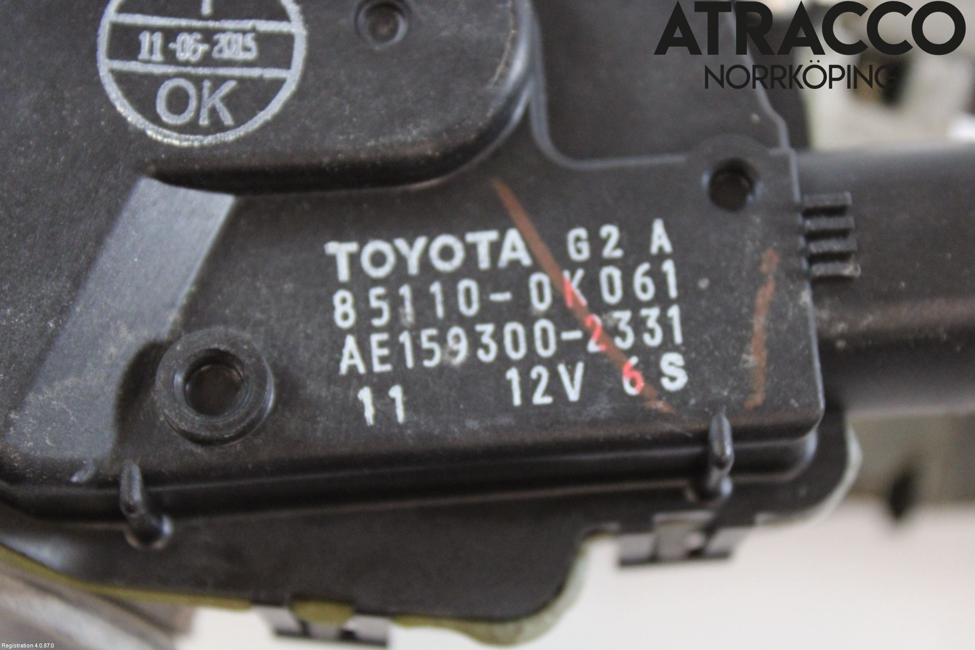 Toyota HILUX 05-16 Torkarmekanism Vindruta