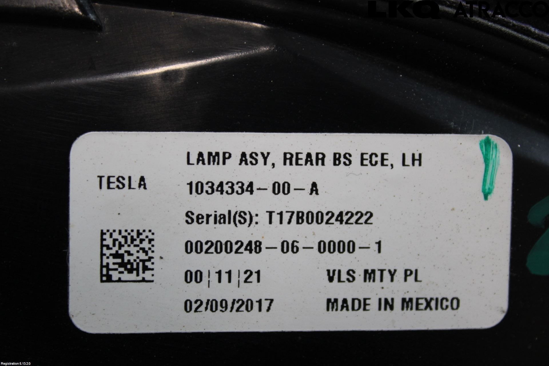 Tesla MODEL X 16- Bakljus Vänster