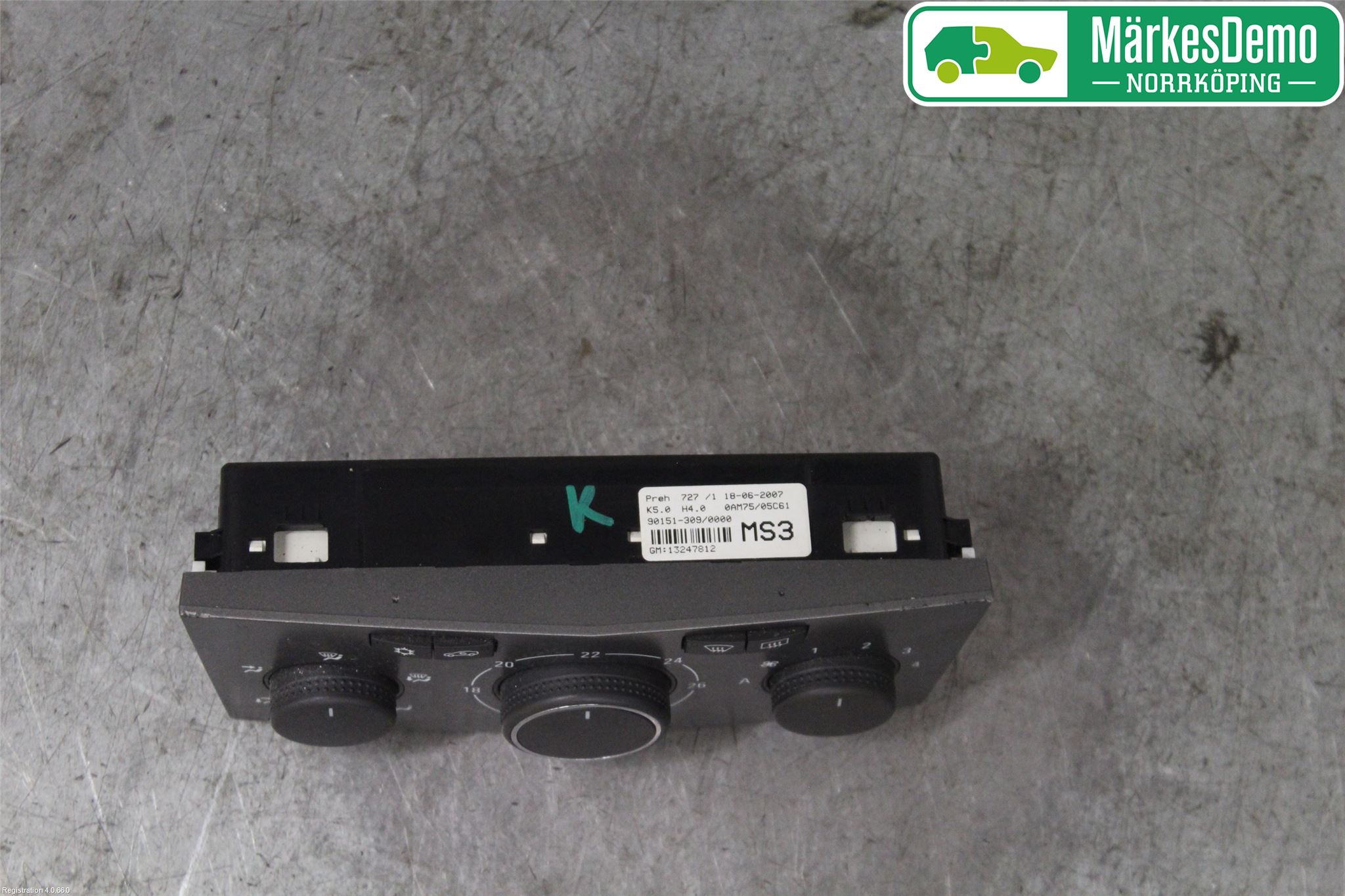 Opel ZAFIRA B 06-14 Värmereglage