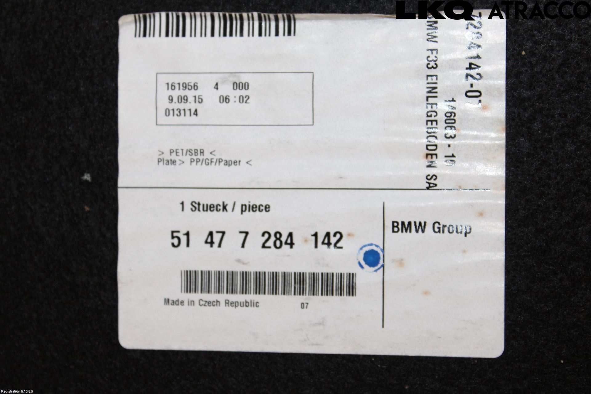 BMW 4 F32/F33/F82/F83 13-20 Bagage Golv
