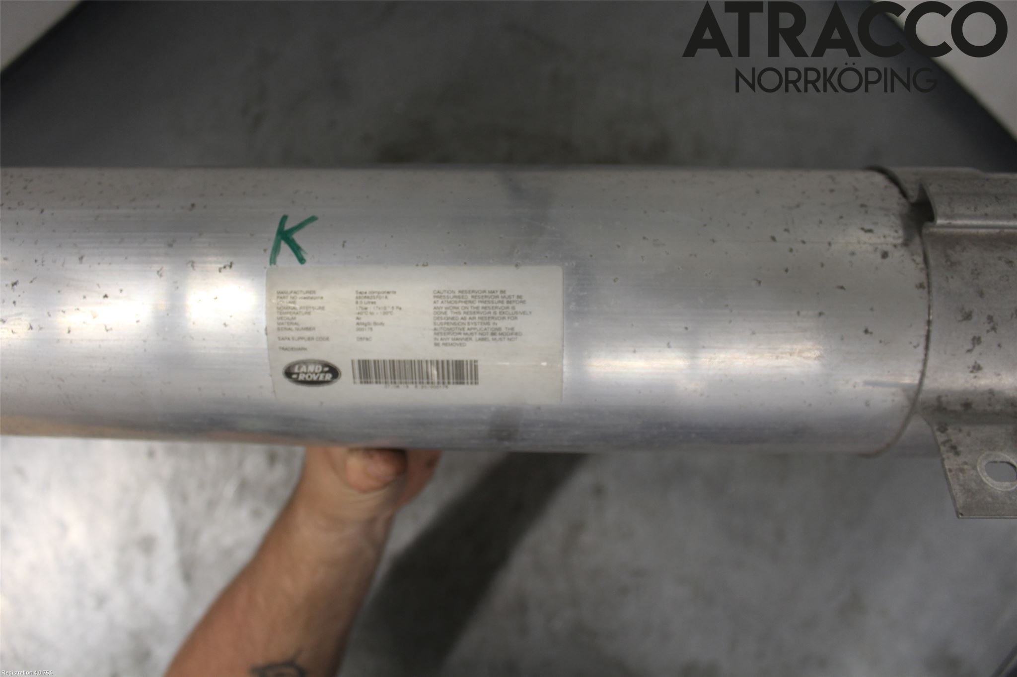 Jaguar I-PACE 18- Nivå/Luftförändring Trycktank