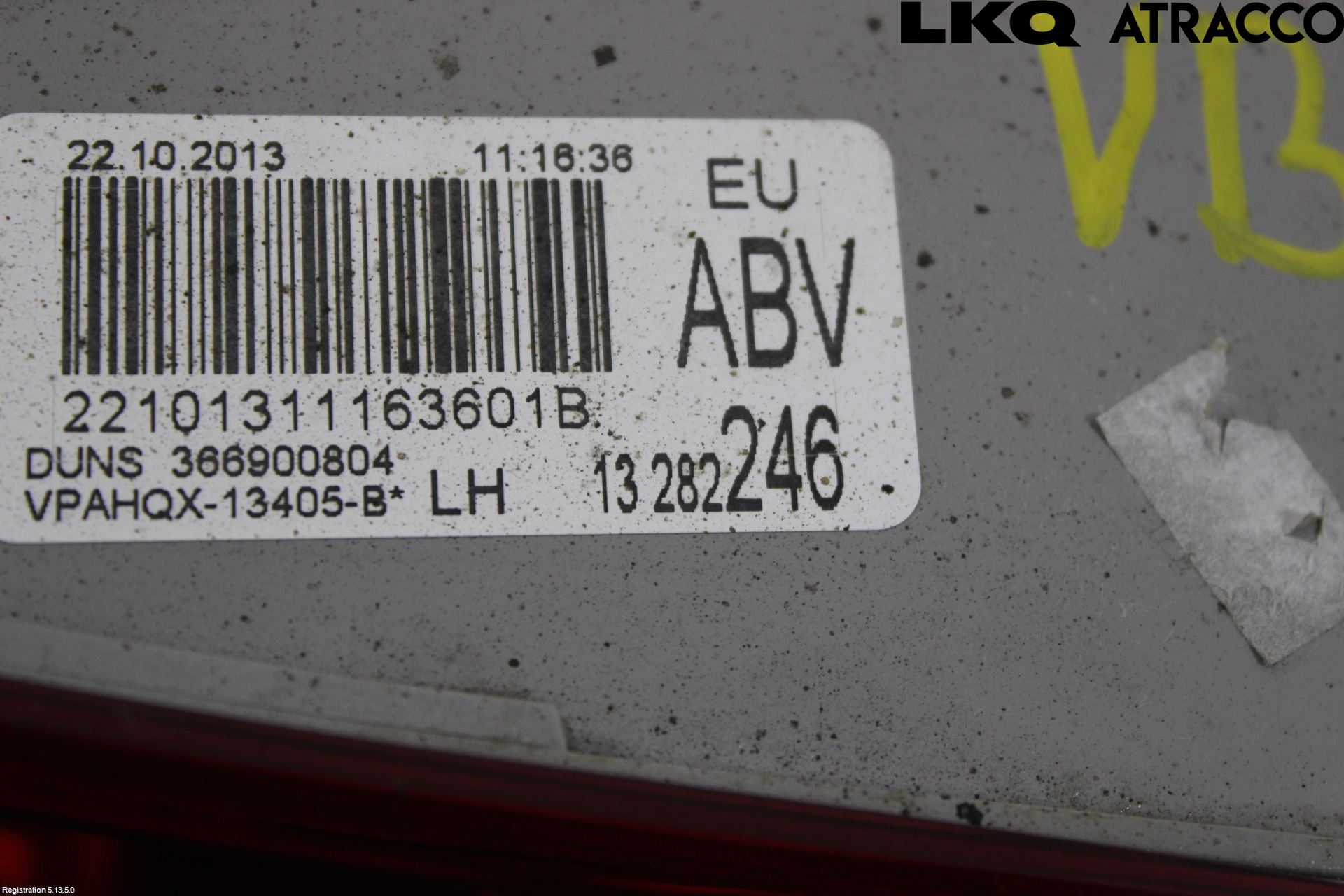 Opel ASTRA J 10-15 Bakljus Lucka Vä