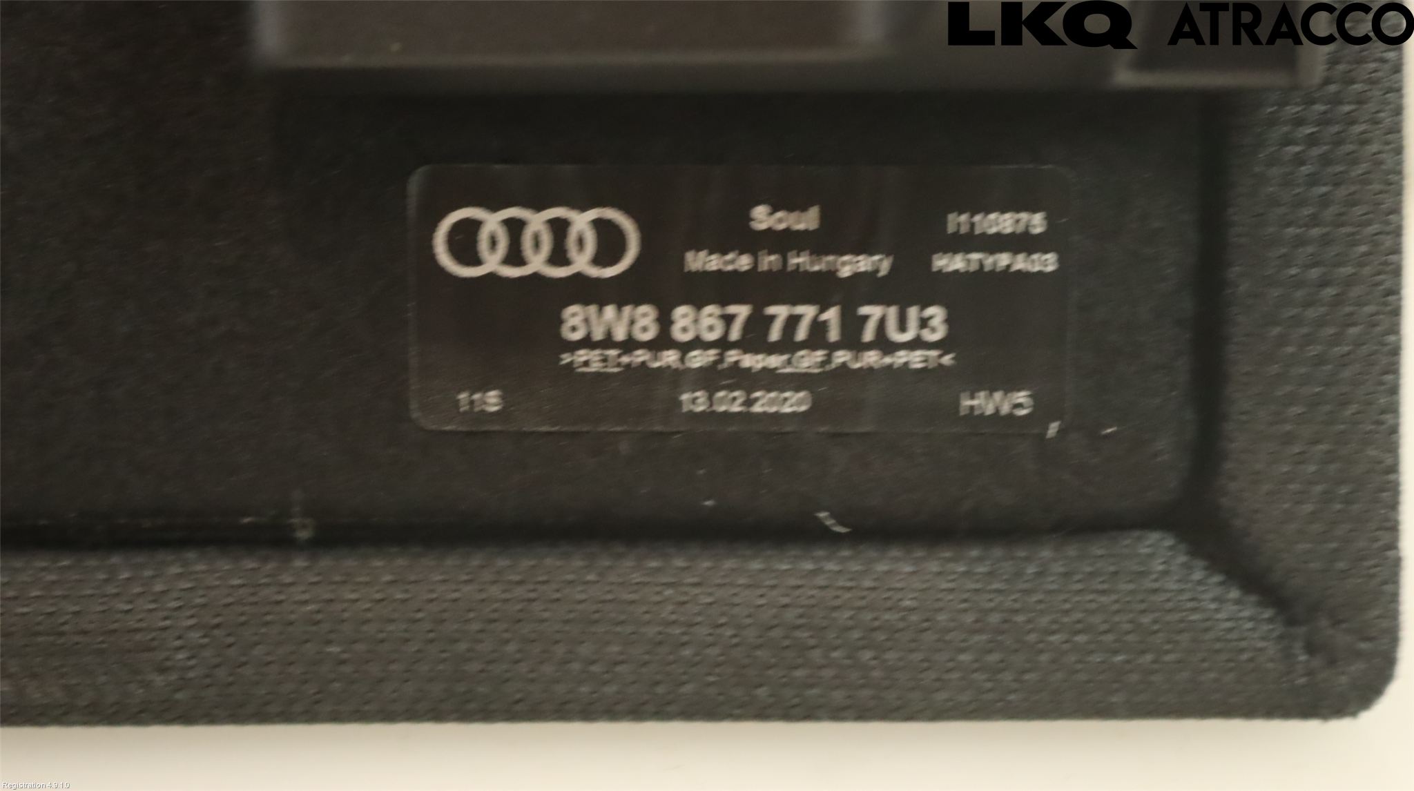 Audi A5 17- Inrbagagerumklädsel-Golv