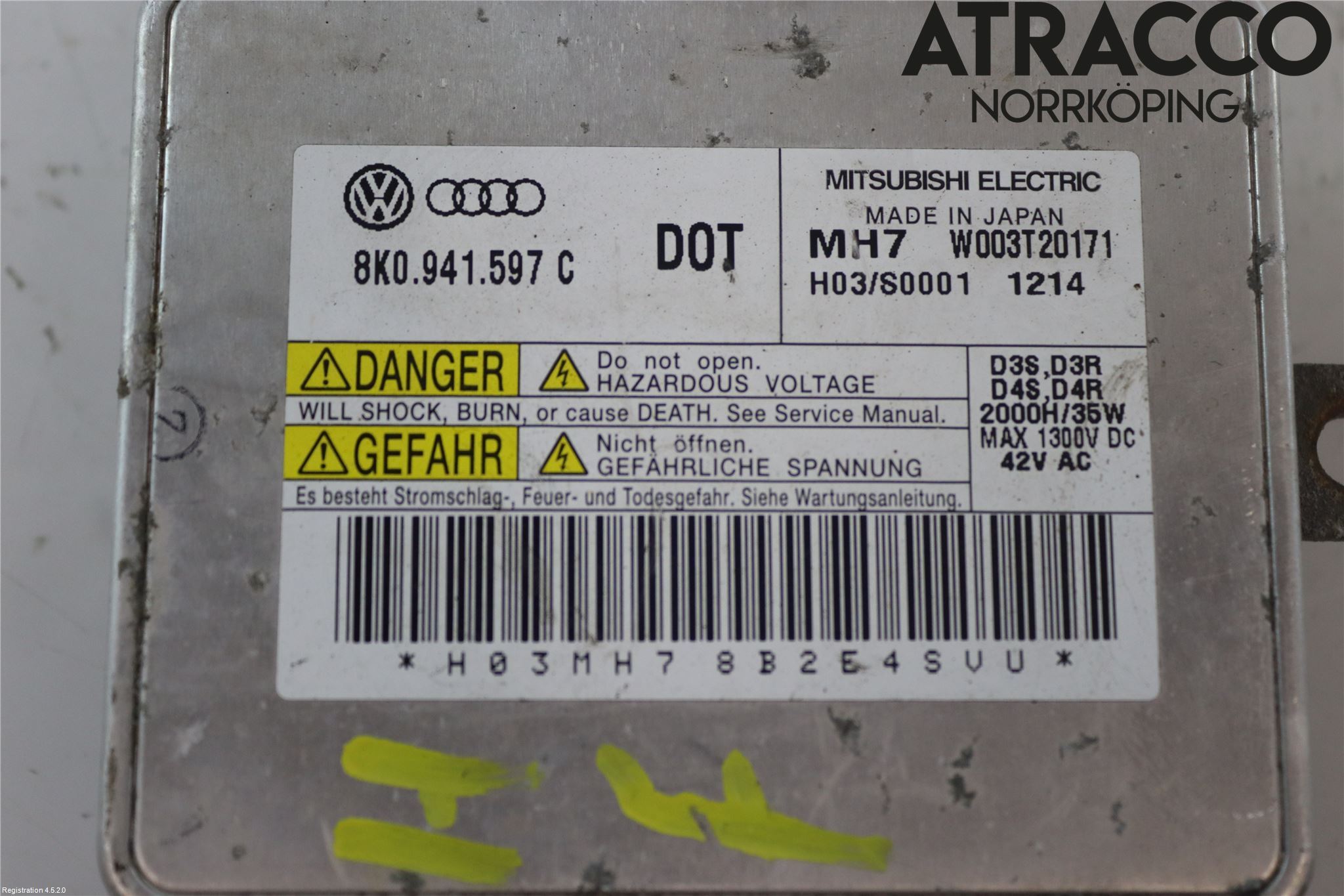 Audi A4/S4 08-11 Styrenhet Strålkastare