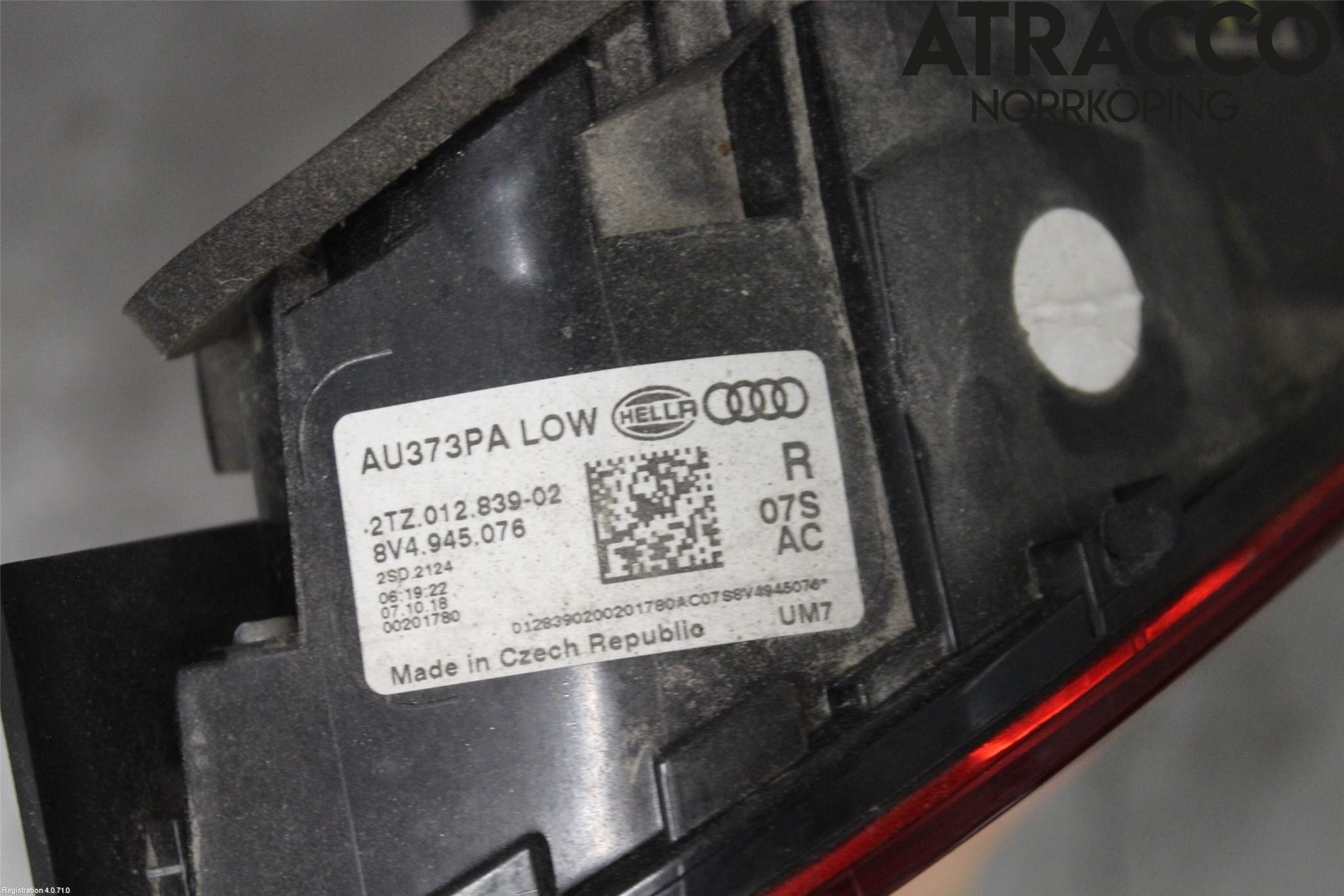 Audi A3/S3 8V 13-20 Bakljus Lucka Hö