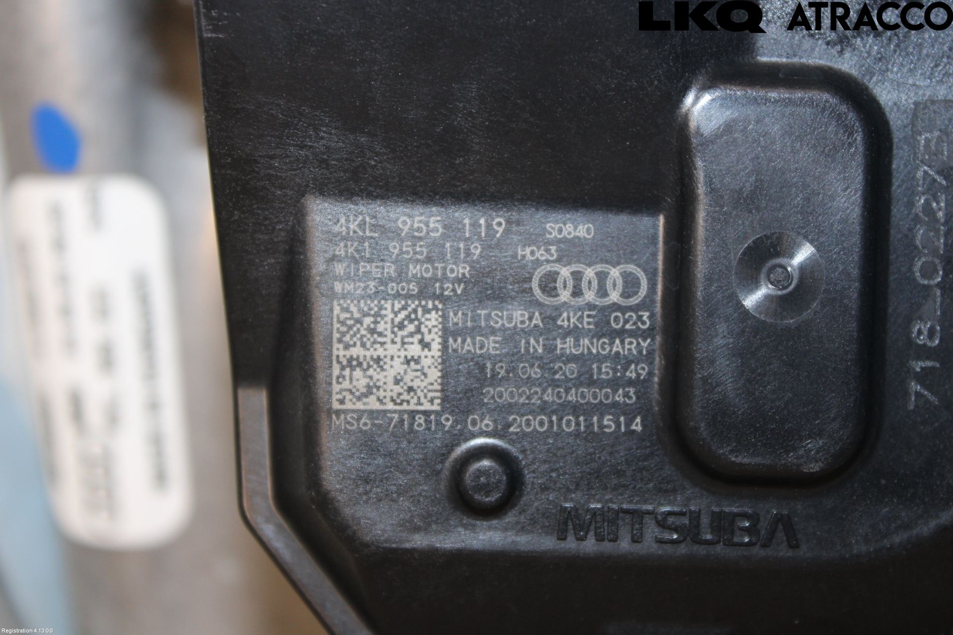 Audi E-TRON, S GE 19- Torkarmekanism Vindruta