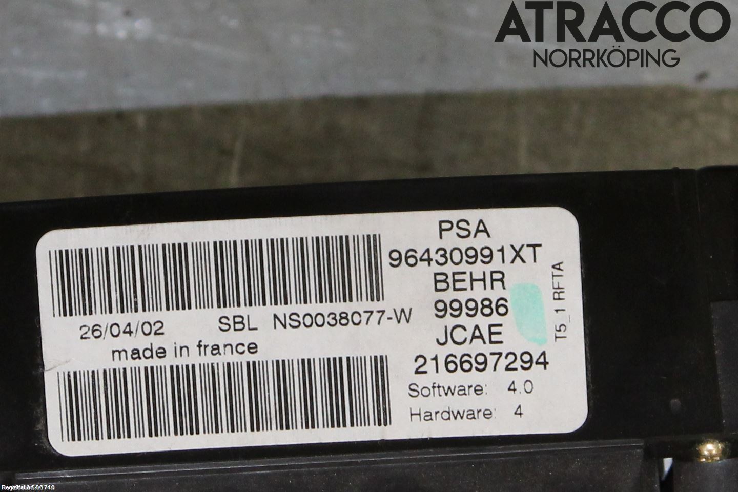 Peugeot 307     01-05 Värmereglage