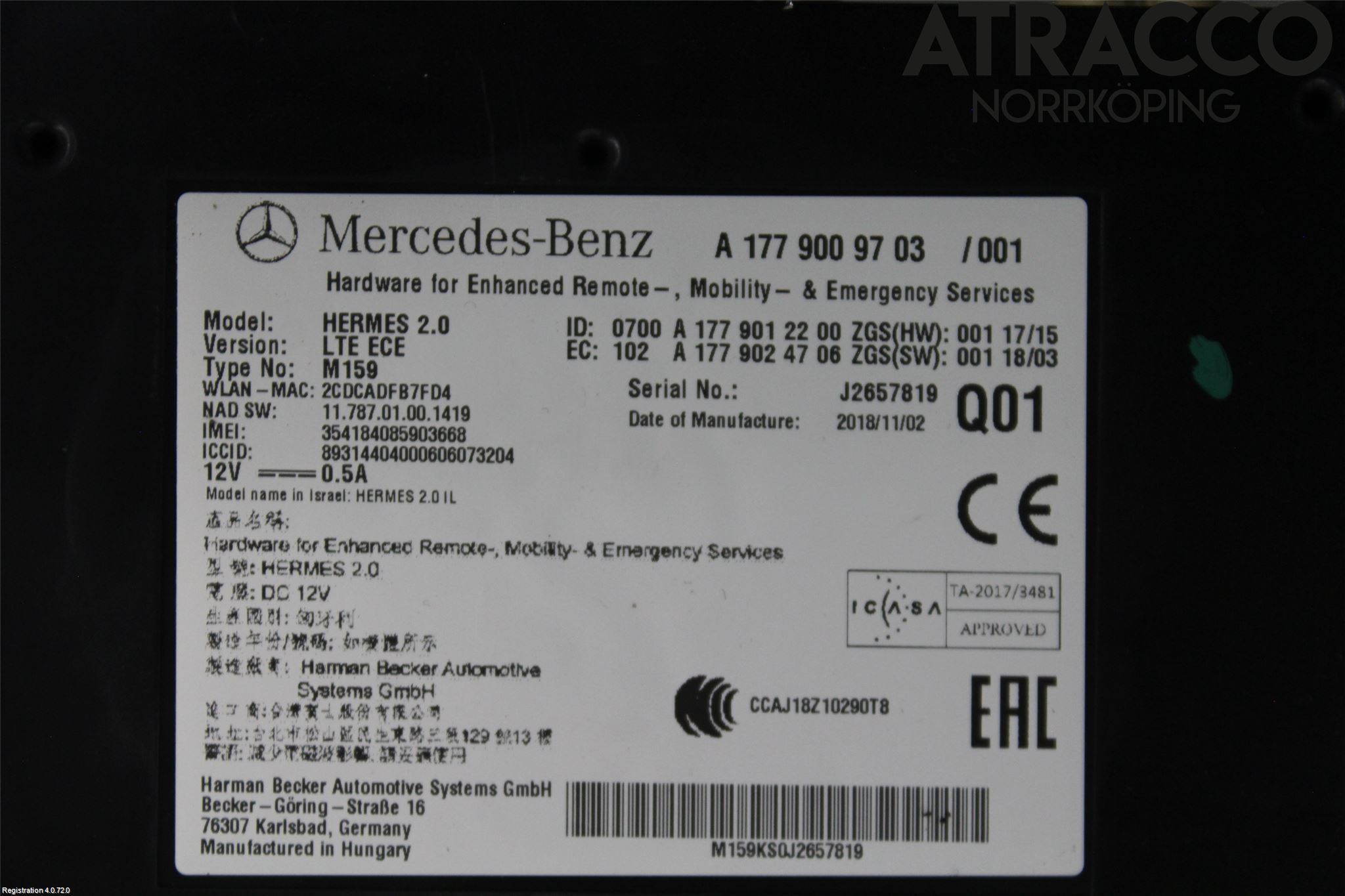 Mercedes-Benz MB A-KLASS (W177) 18- Styrenhet Övrigt