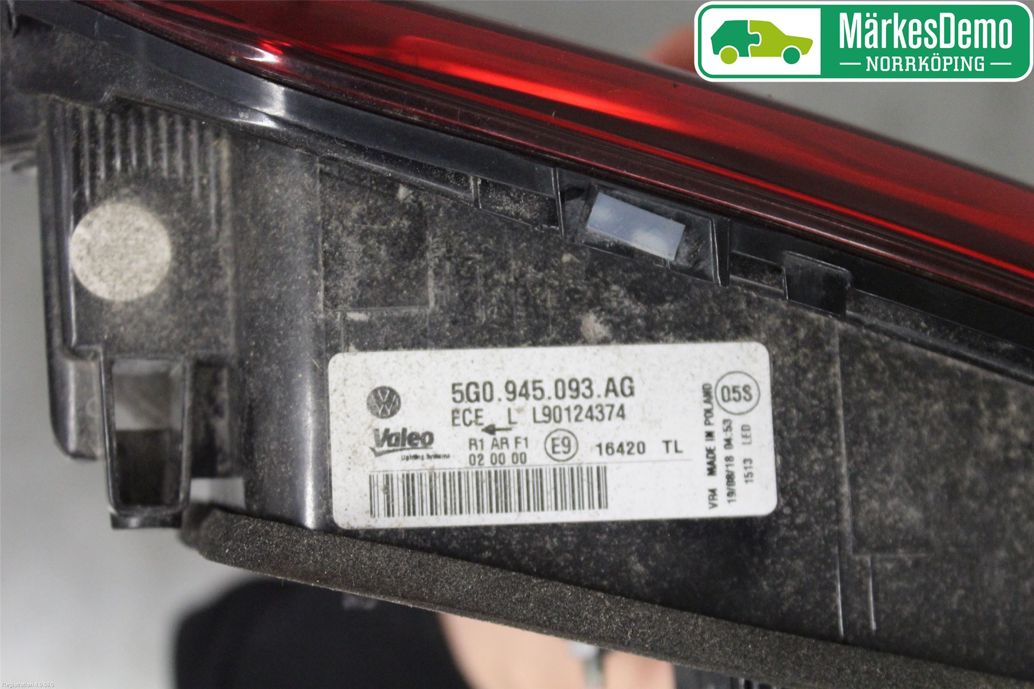 Volkswagen VW GOLF / E-GOLF VII 13-20 Bakljus Lucka Vä