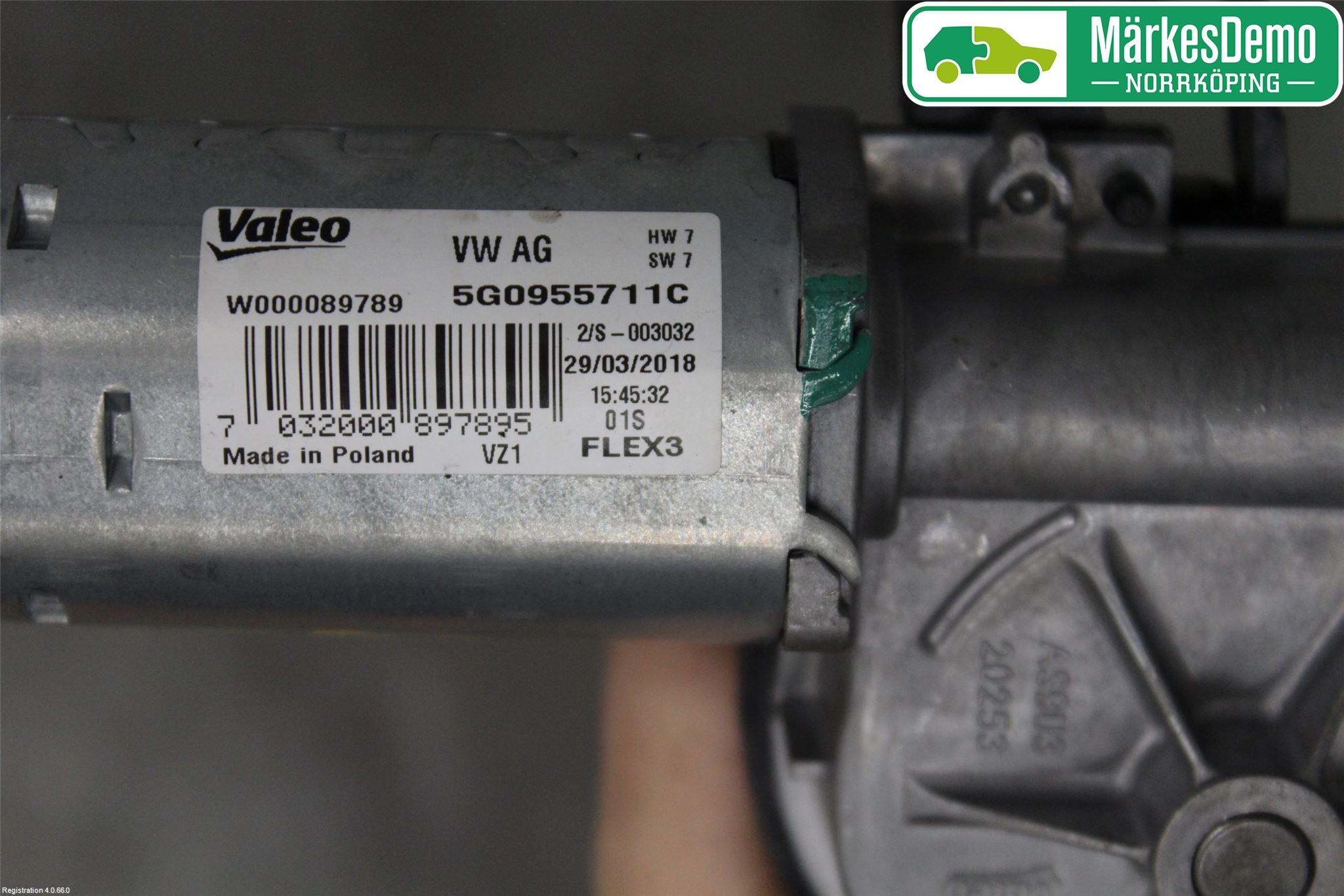 Volkswagen VW GOLF / E-GOLF VII 13-20 Torkarmotor Baklucka