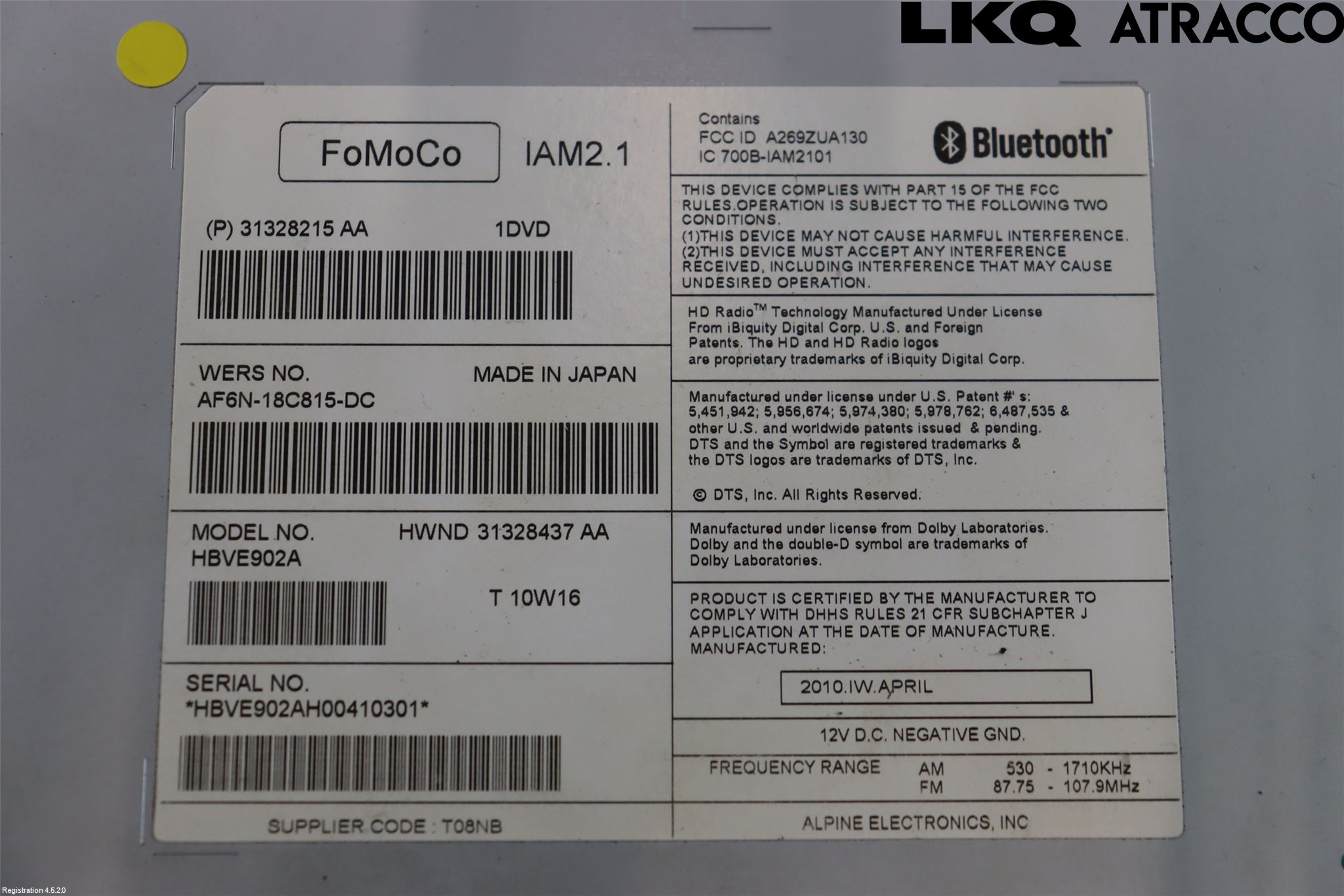 Volvo S60 11-13 Cd Radio - Multimediapanel