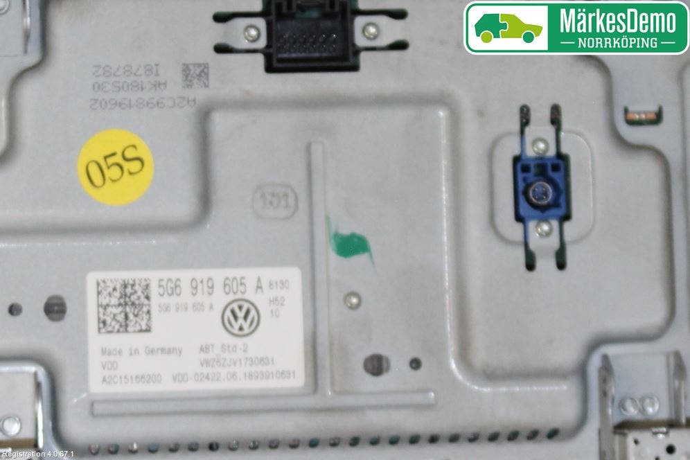 Volkswagen VW GOLF / E-GOLF VII 13-20 Multifunktionsdisplay