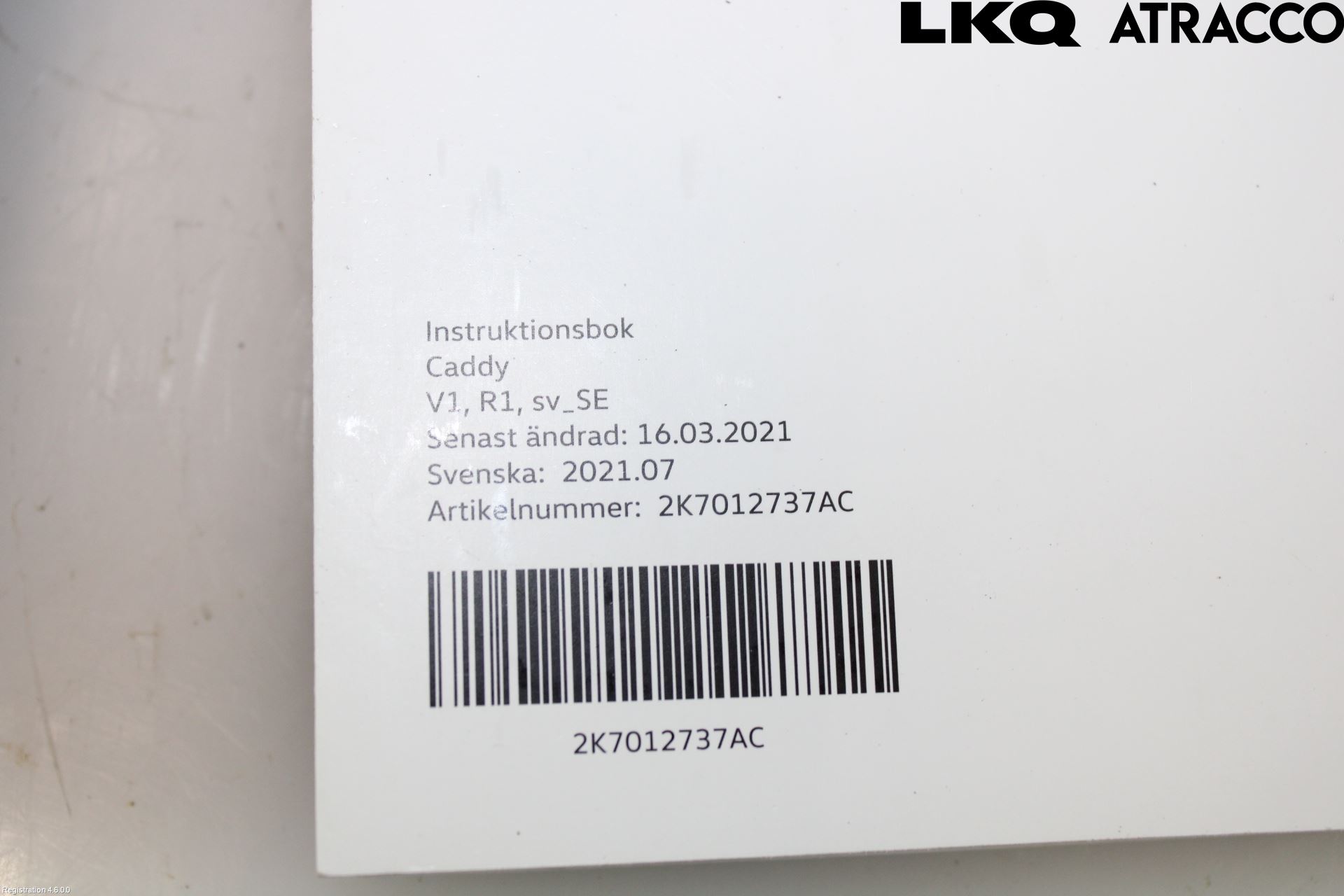 Volkswagen VW CADDY 21- Instruktionsbok