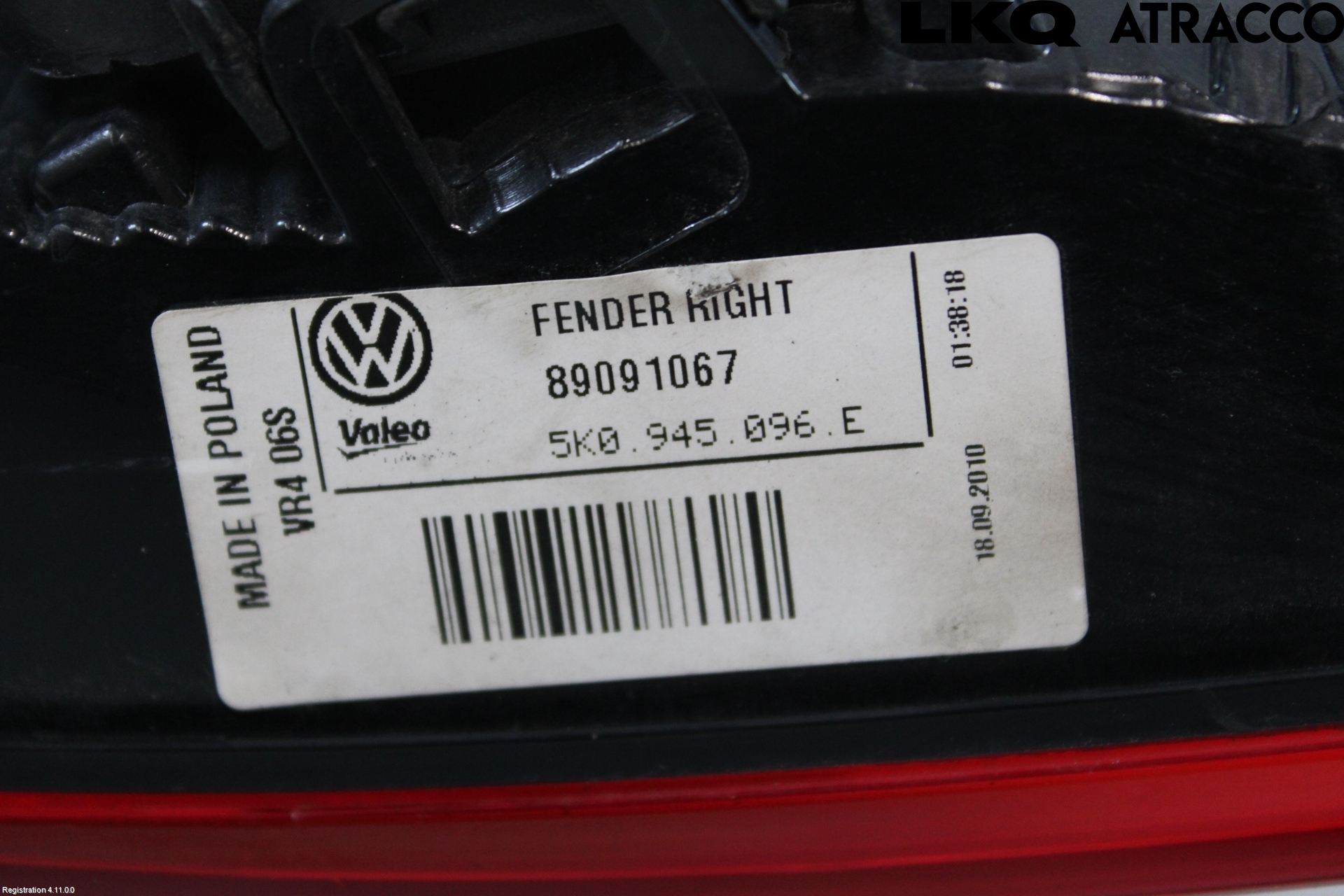 Volkswagen VW GOLF VI 09-13 Bakljus Höger