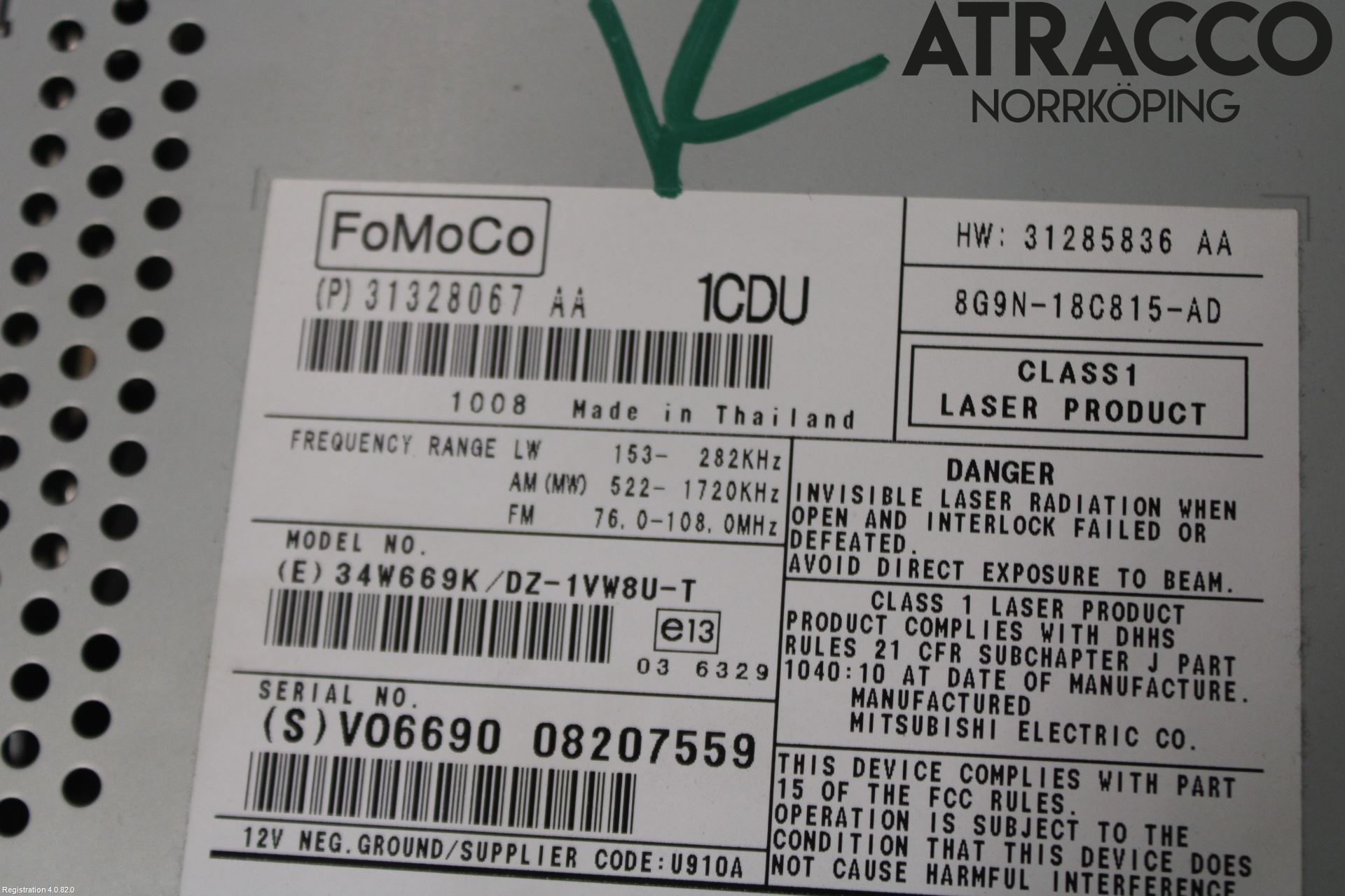 Volvo V70 08-13 Cd Radio - Multimediapanel