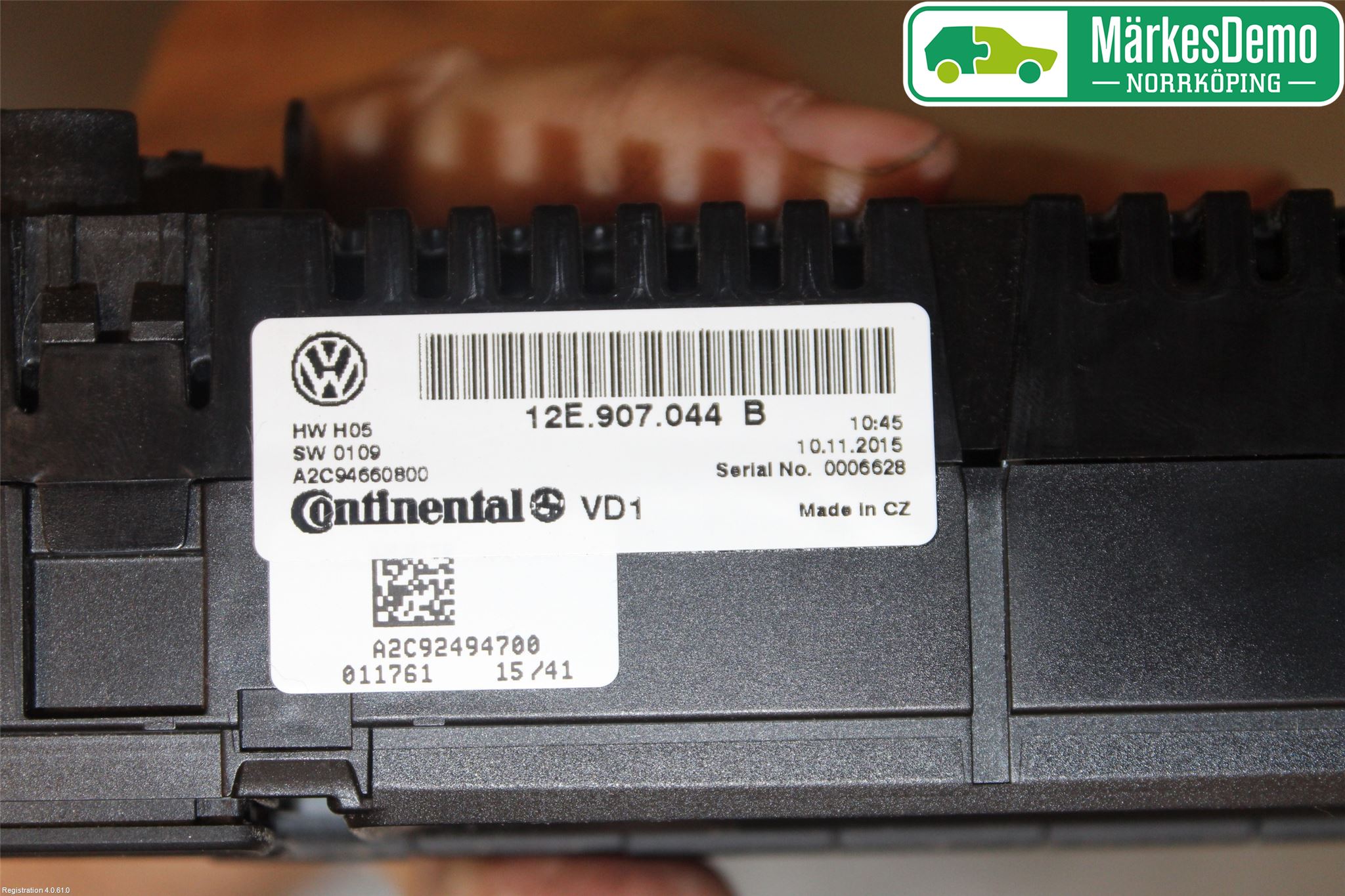 Volkswagen VW UP! / E-UP! Ac Styrenhet Ac Manöveren