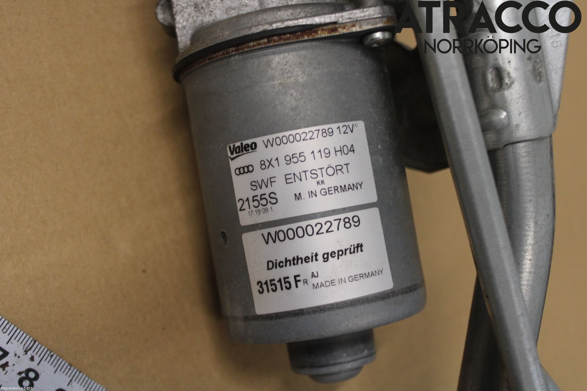 Audi A1/S1 11-18 Torkarmekanism Vindruta