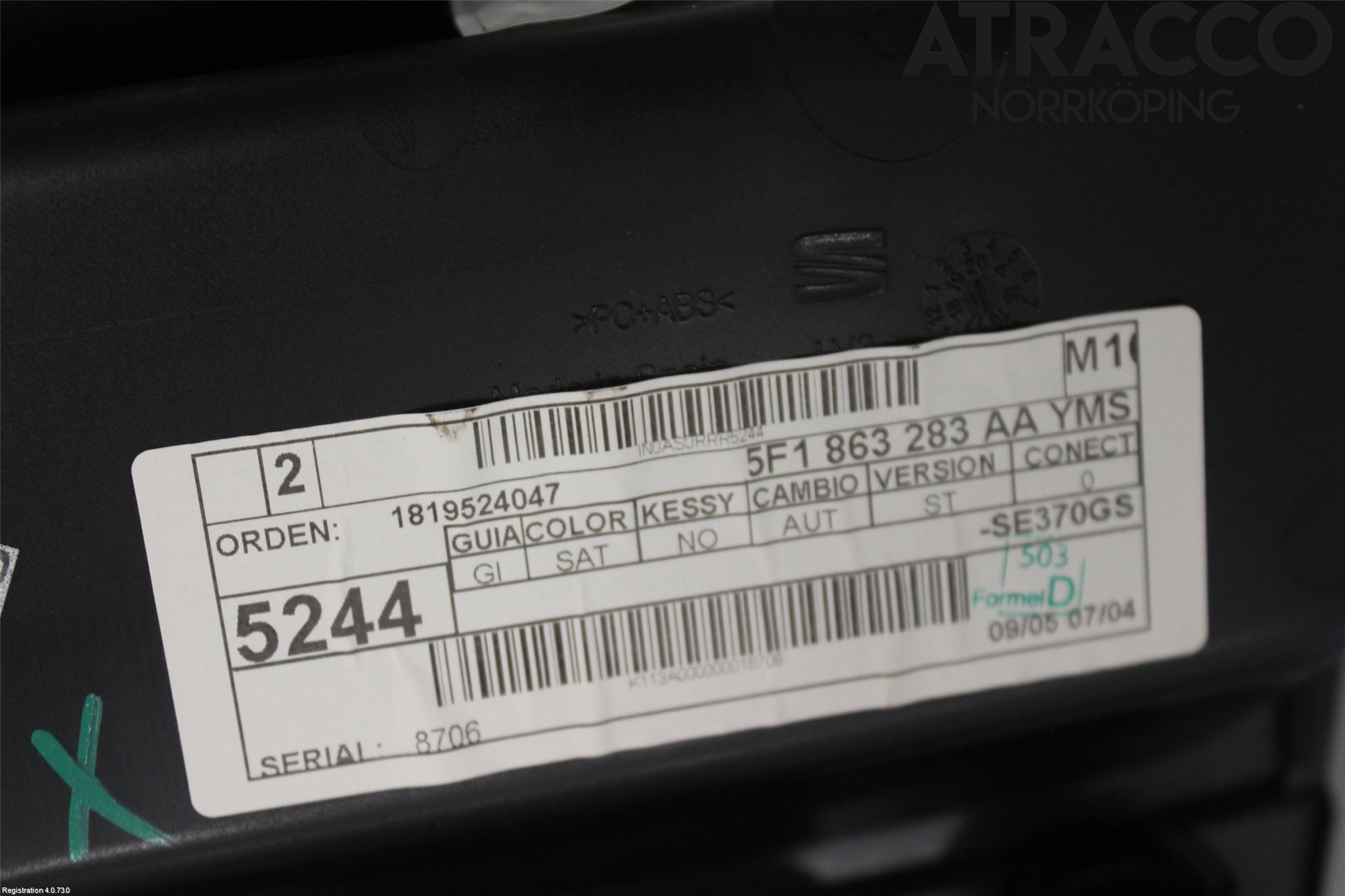 Seat LEON 13-20 Instrumentkonsoll Mitt