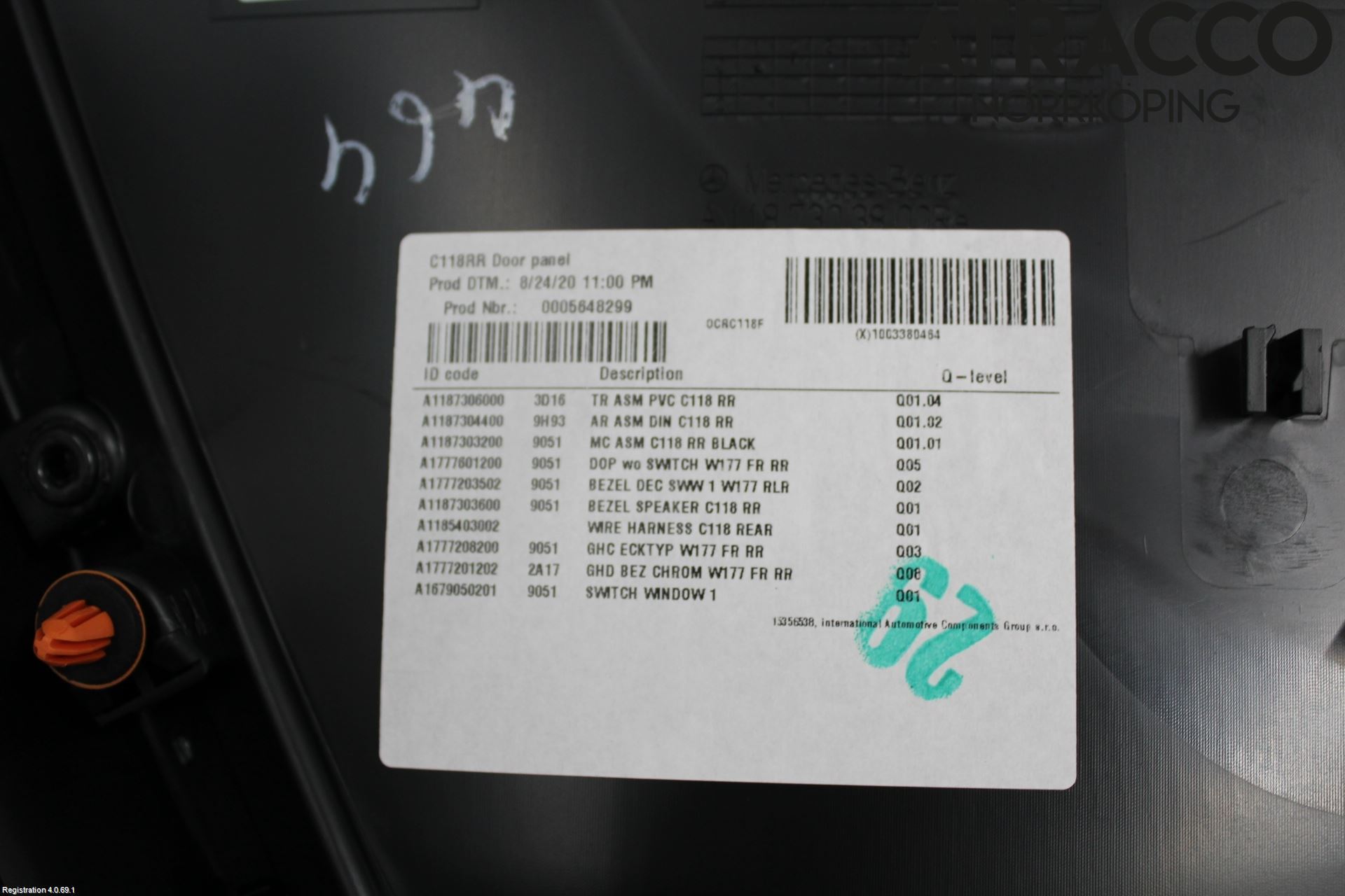 Mercedes-Benz MB CLA-KLASS (C118/X118) 19- Dörrklädsel Hö