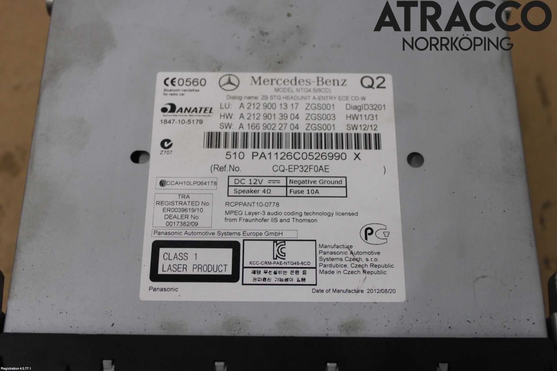 Mercedes-Benz MB E-KLASS (W212) 09-16 Cd Radio - Multimediapanel