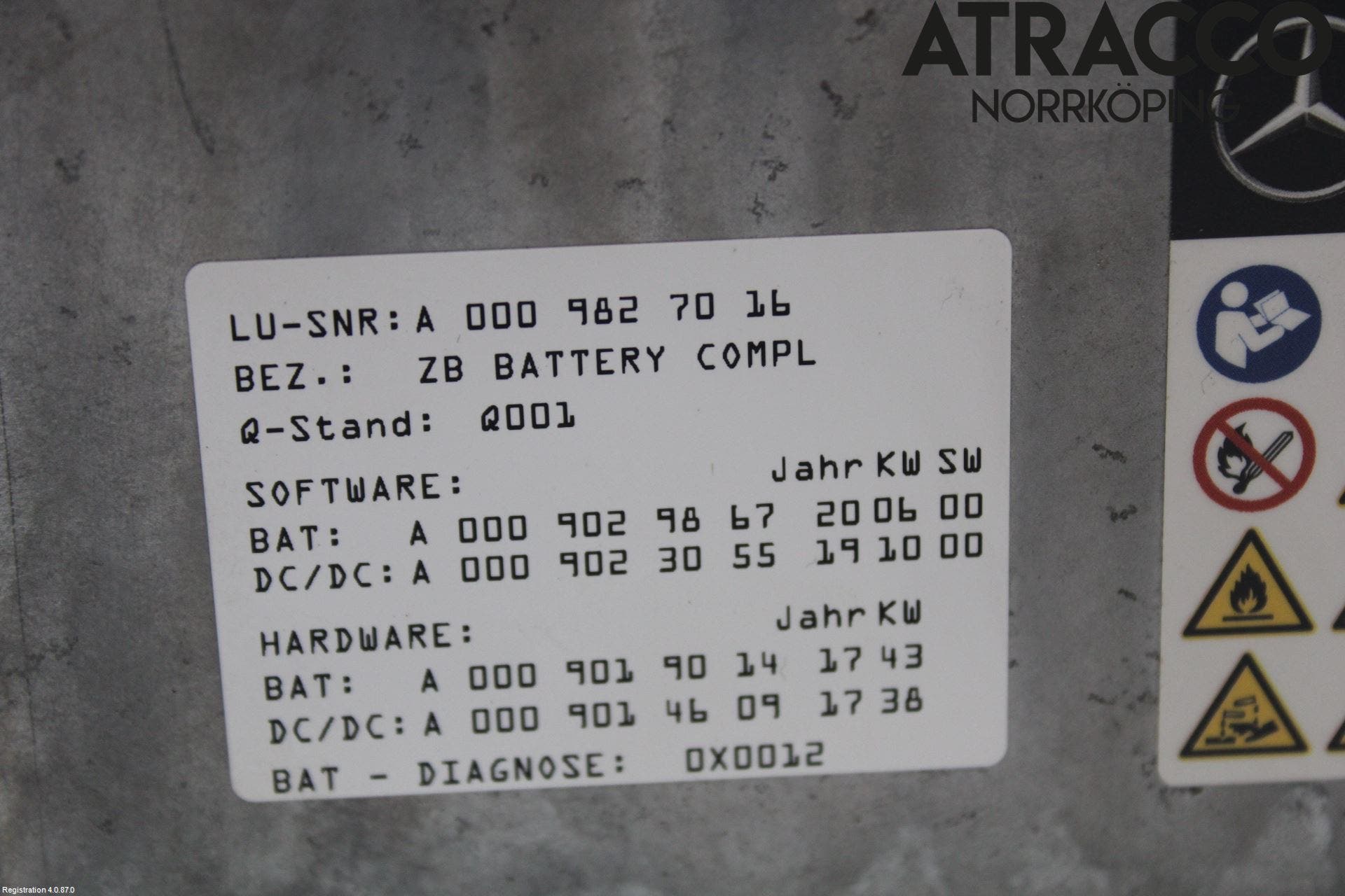 Mercedes-Benz MB AMG GT (C190/R190) 14-22 Batteri Högspänning