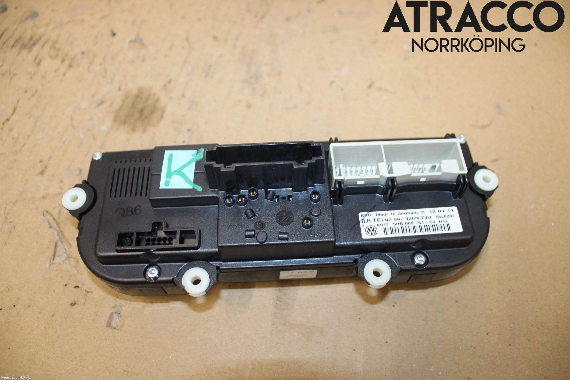 Volkswagen VW GOLF VI 09-13 Värmereglage