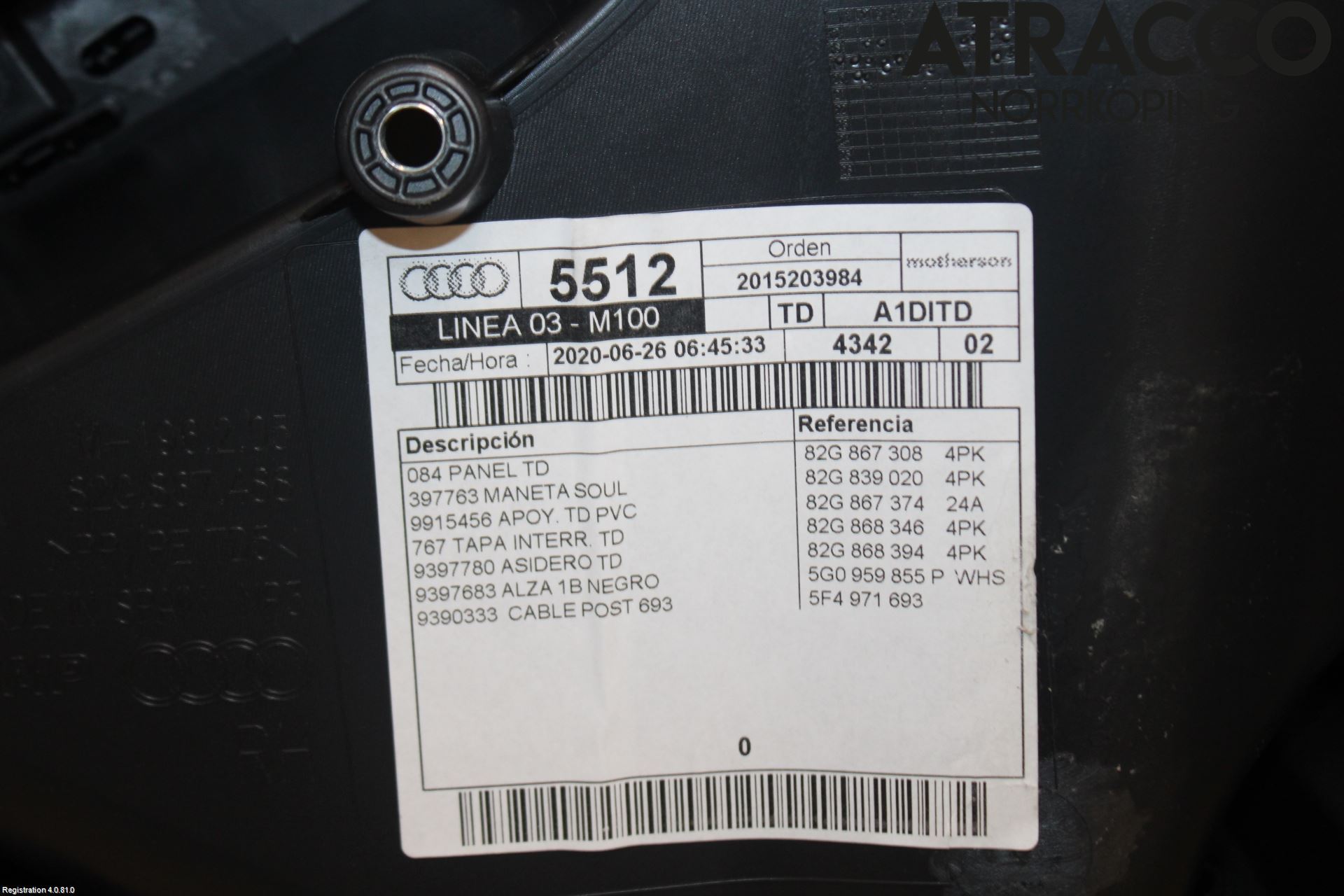 Audi A1 19- Dörrklädsel Hö