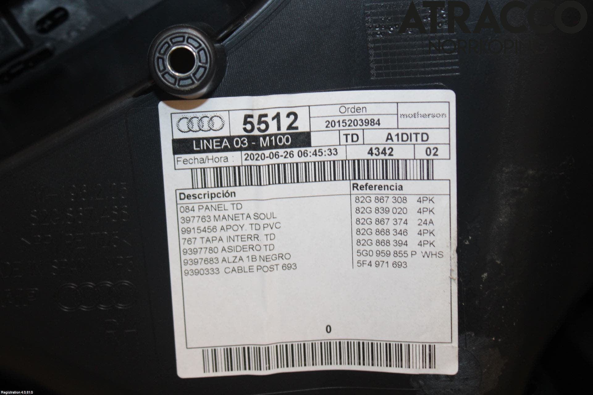 Audi A1 19- Dörrklädsel Hö