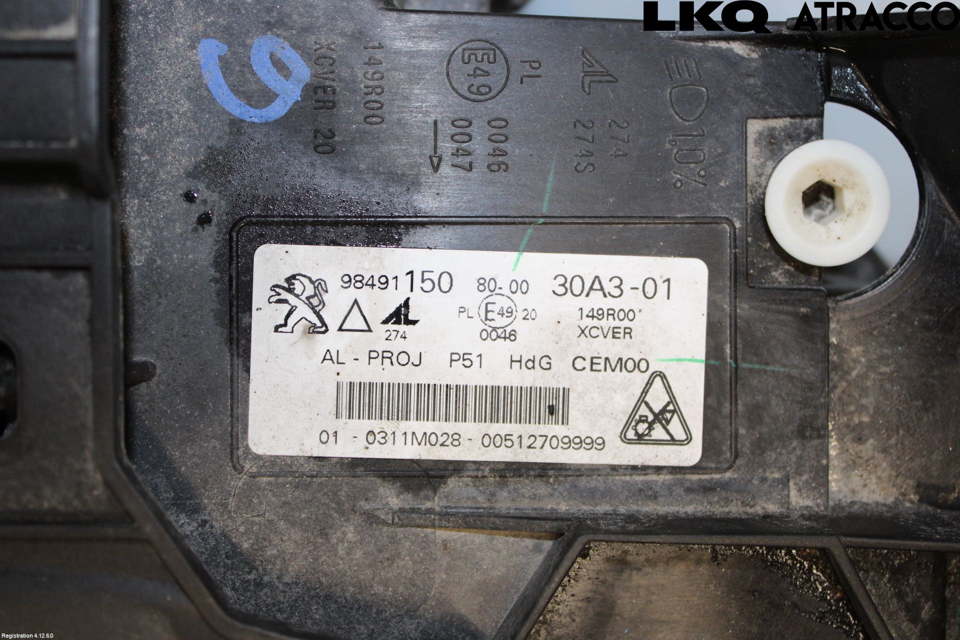 Peugeot 308/E-308 21- Strålkastare Vänster