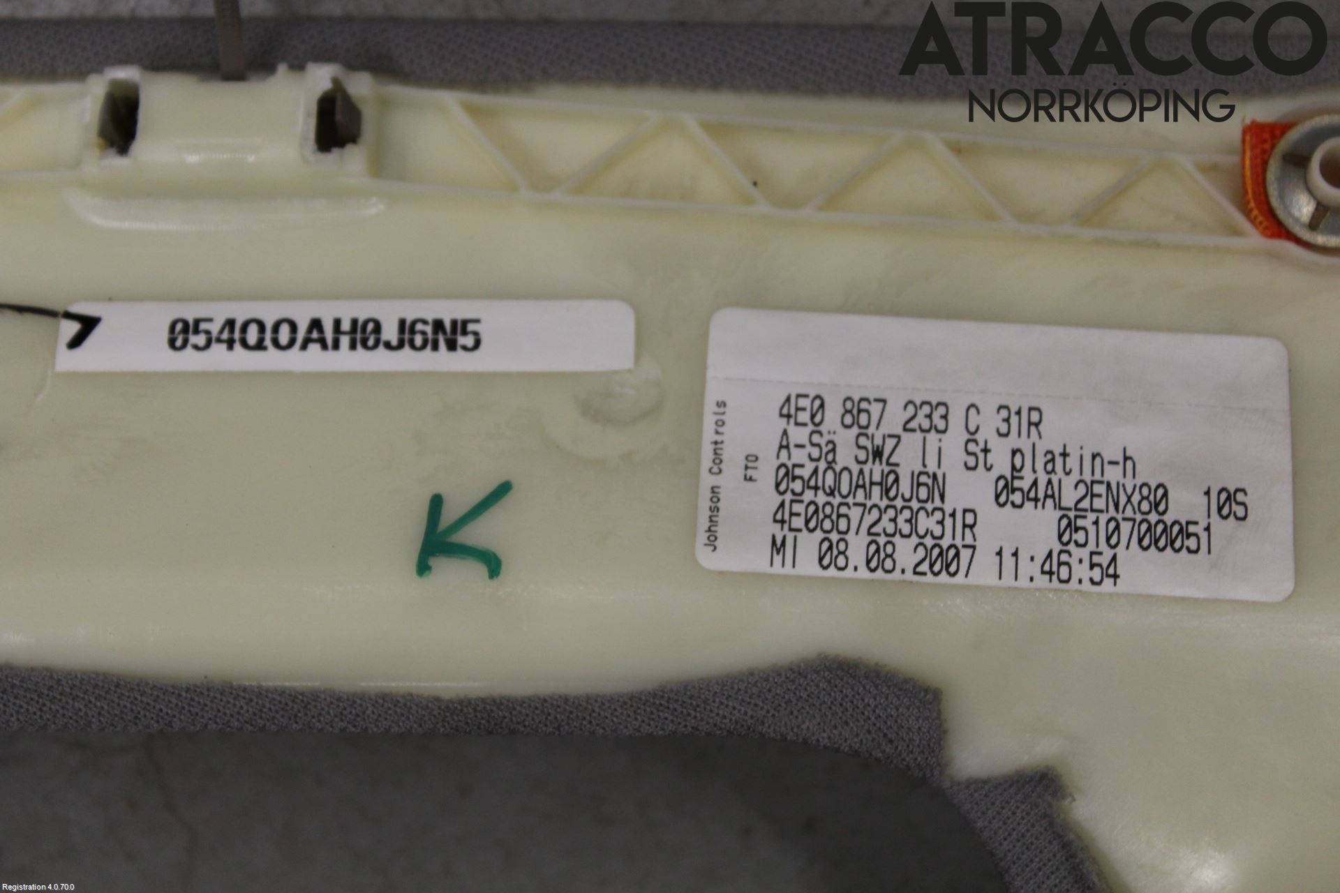 Audi A8/S8 4E  02-09 Inr Plastd A-B-C Stolpe