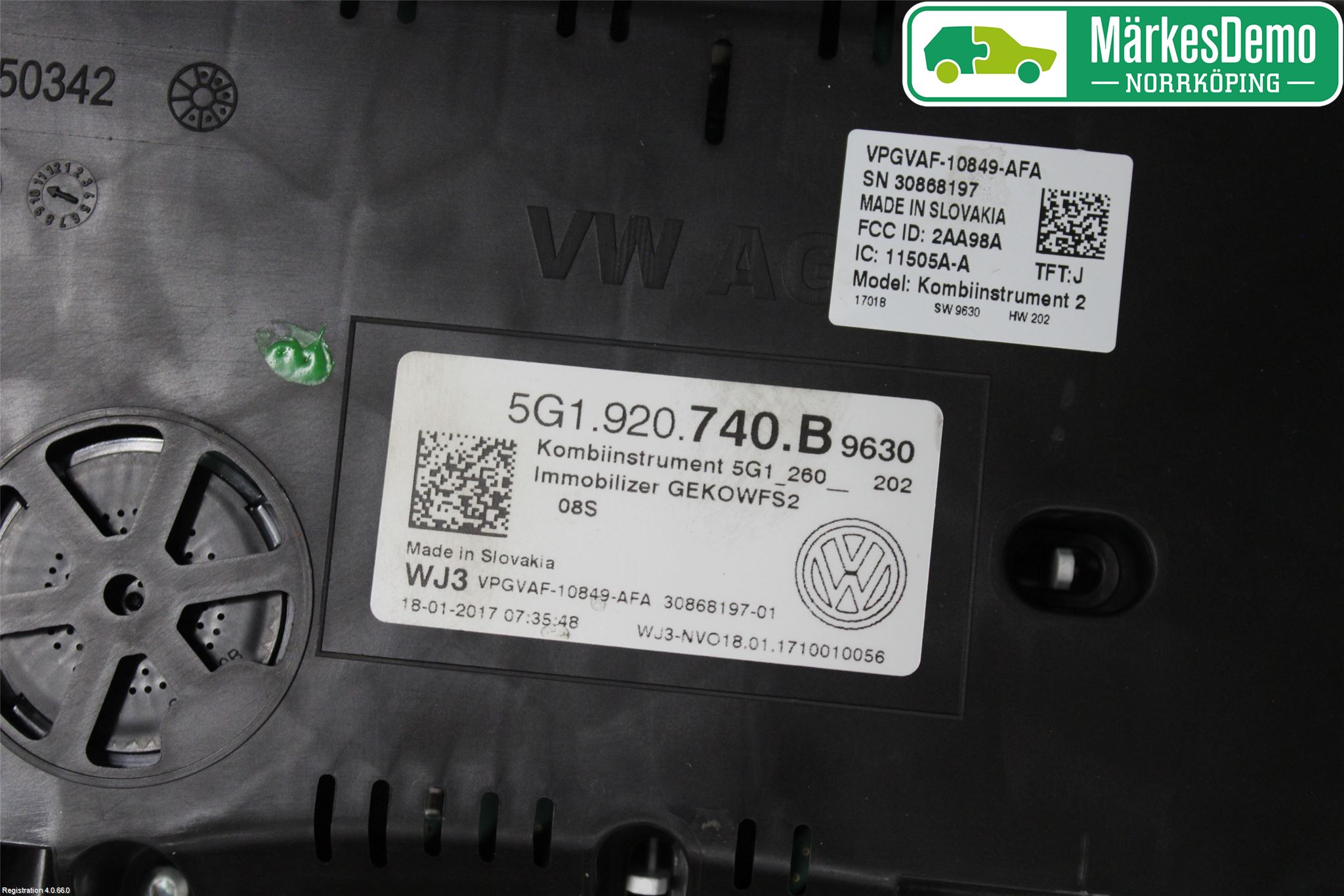 Volkswagen VW GOLF / E-GOLF VII 13-20 Instrument Komb