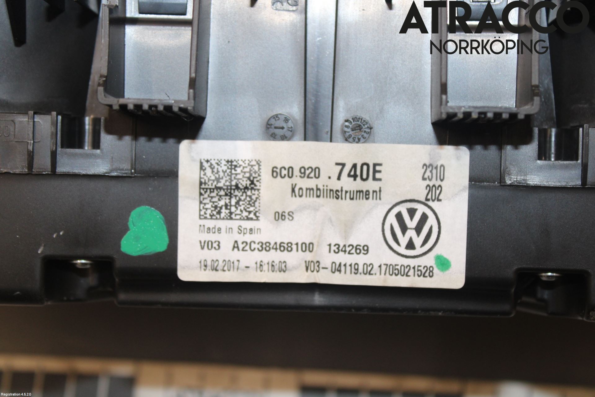 Volkswagen VW POLO 10-17 Instrument Komb