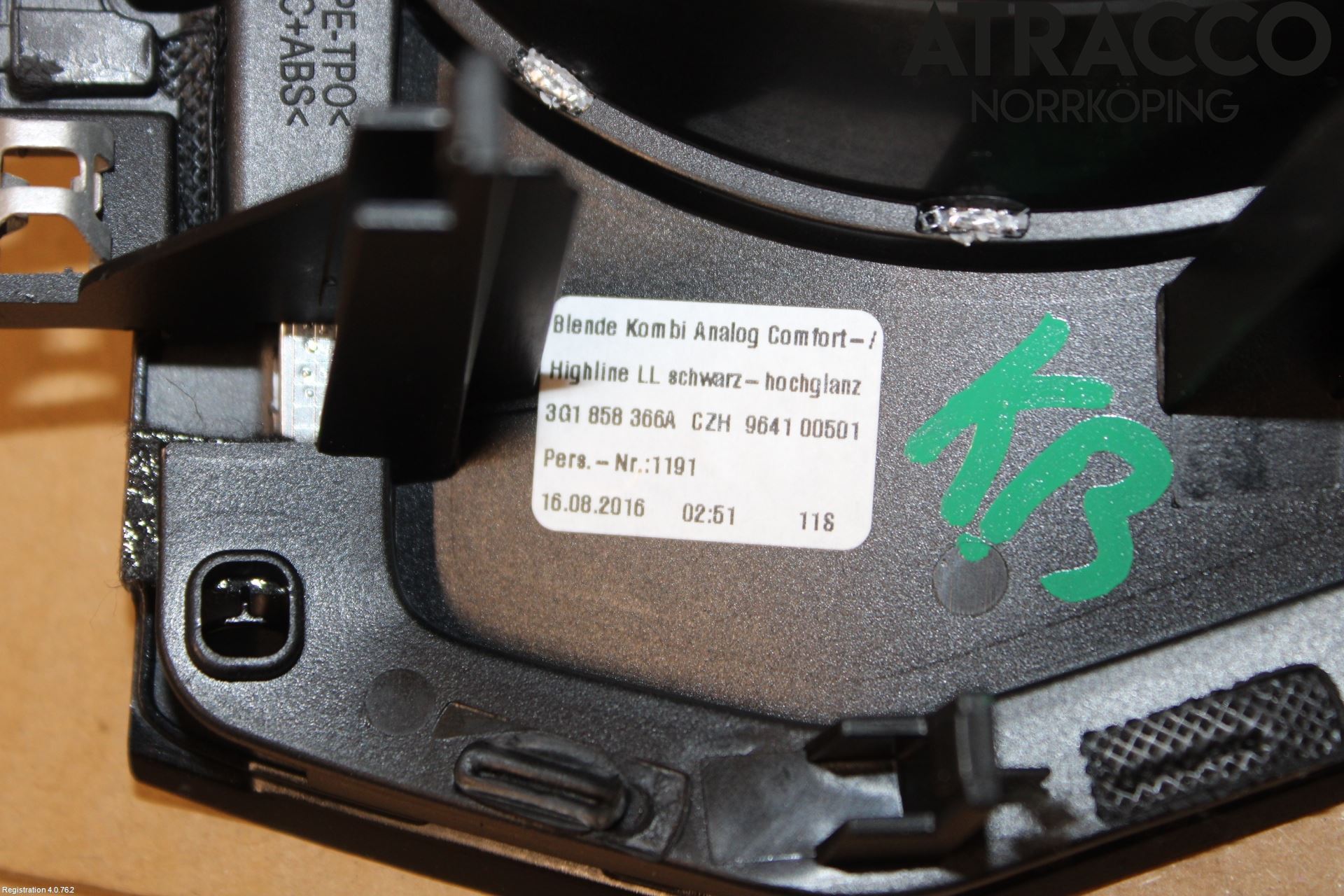 Volkswagen VW PASSAT 15-19 Instrumentsarg