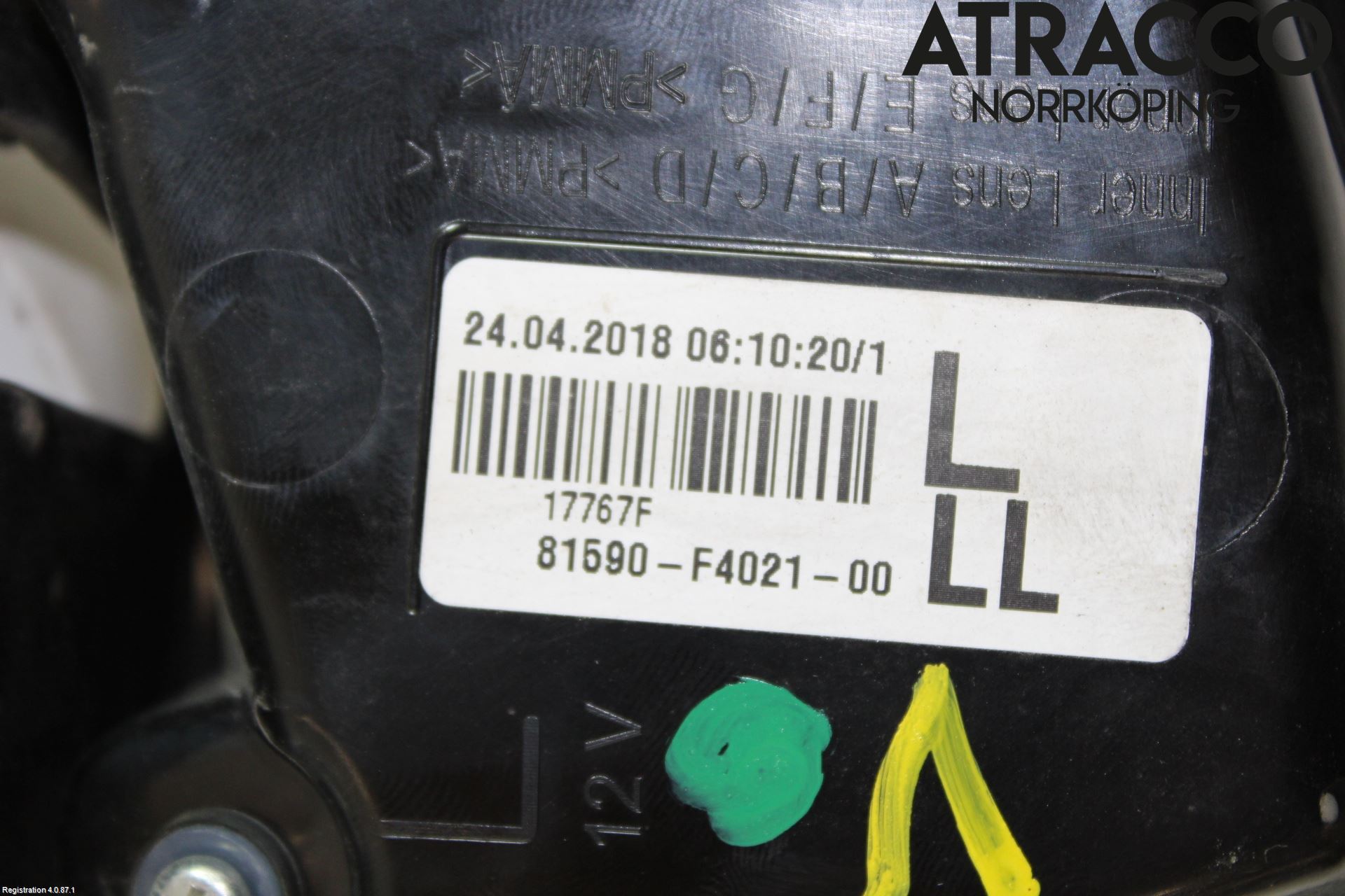 Toyota C-HR 16-23 Bakljus Lucka Vä