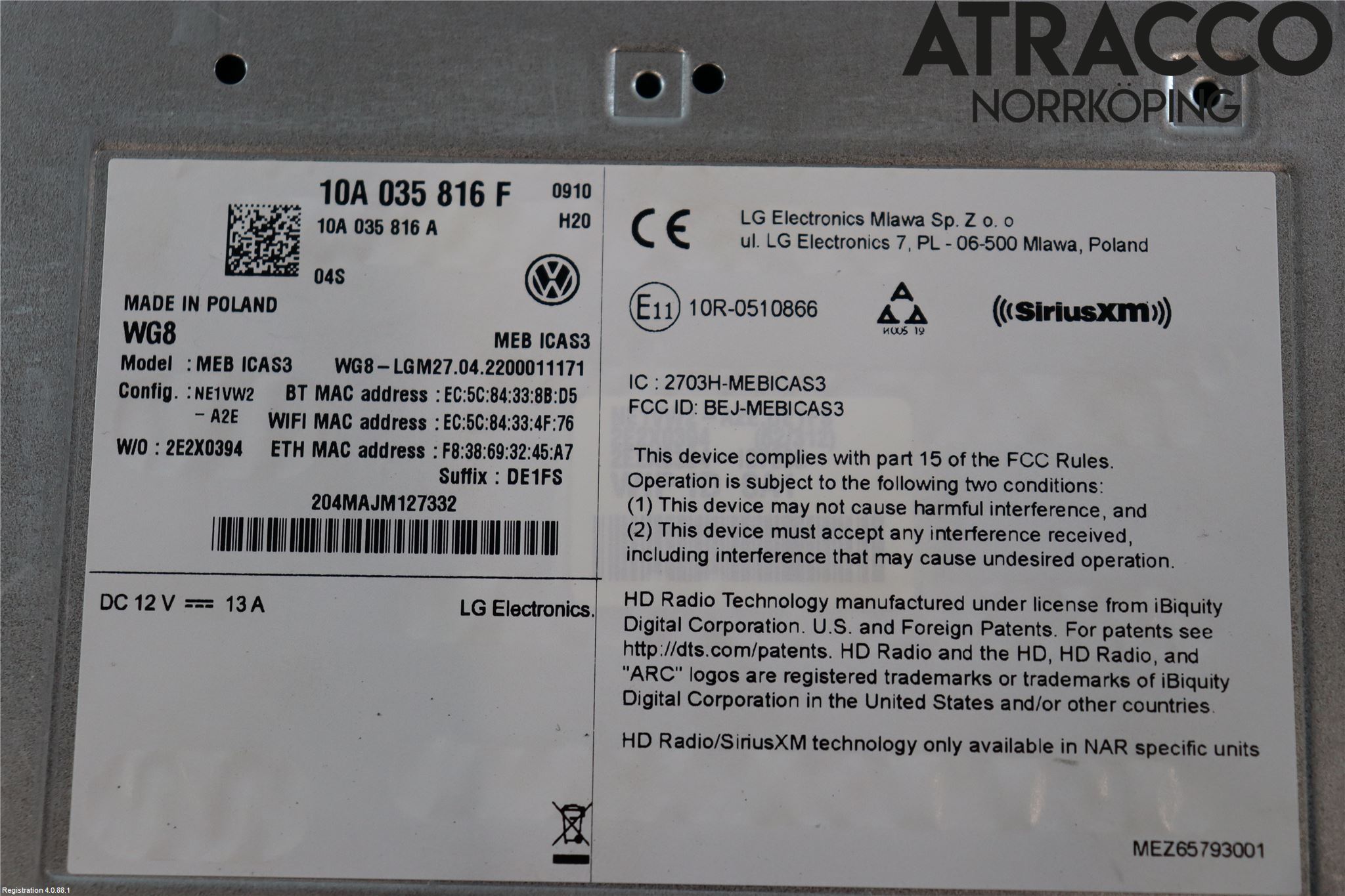 Volkswagen VW ID.4 21- Cd Radio - Multimediapanel