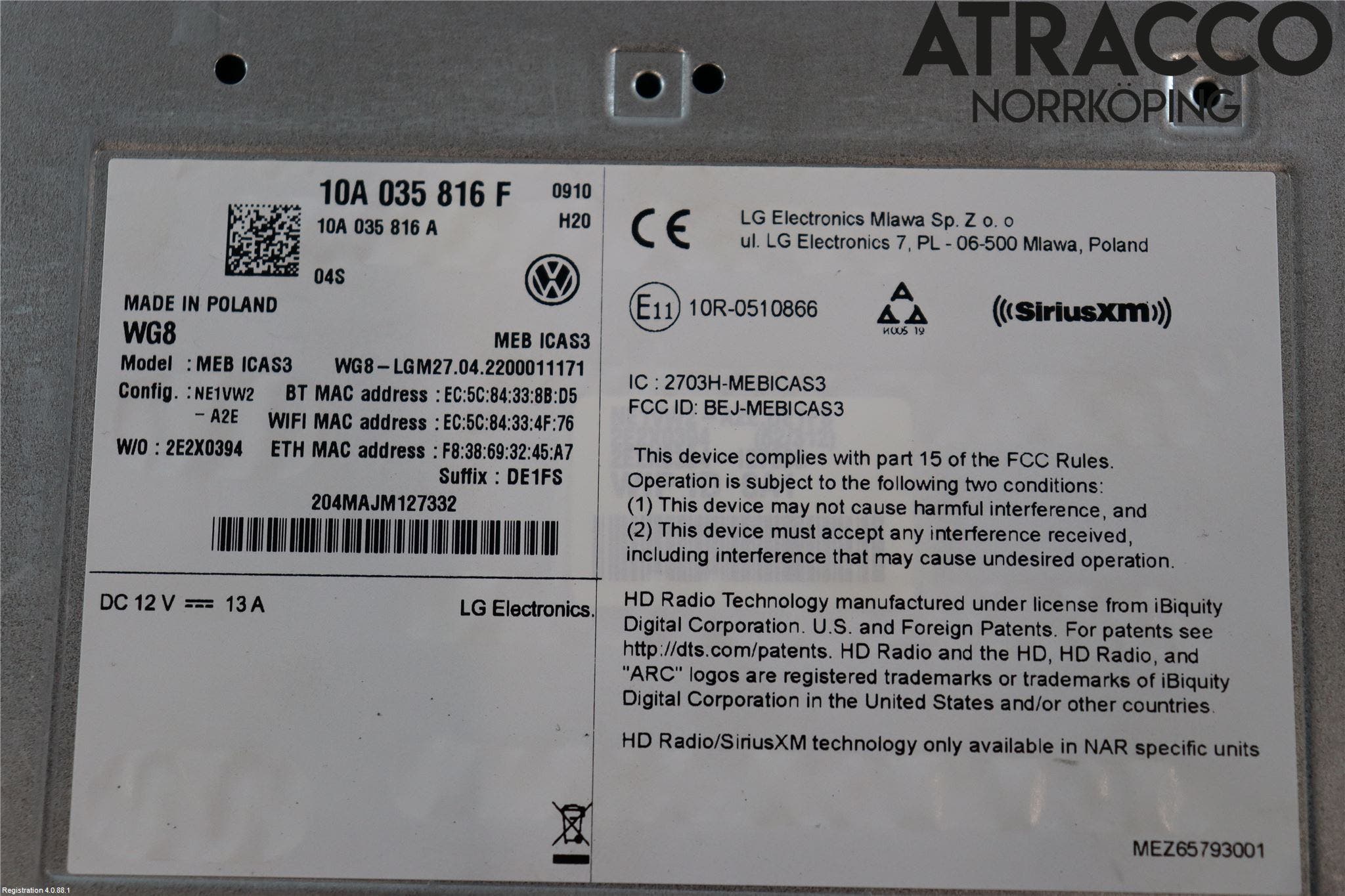 Volkswagen VW ID.4 21- Cd Radio - Multimediapanel