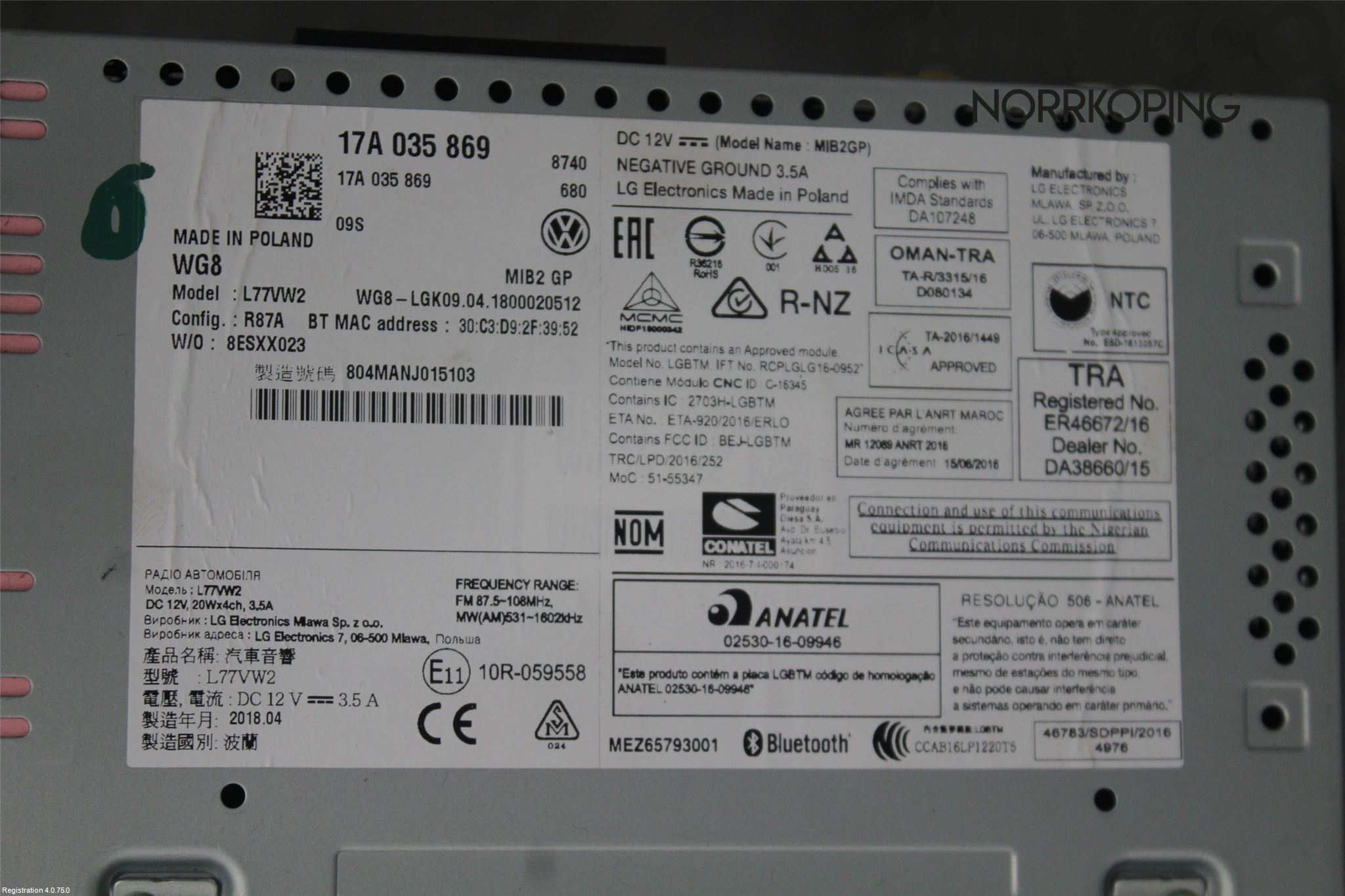 Volkswagen VW POLO VI 18->> Cd Radio - Multimediapanel