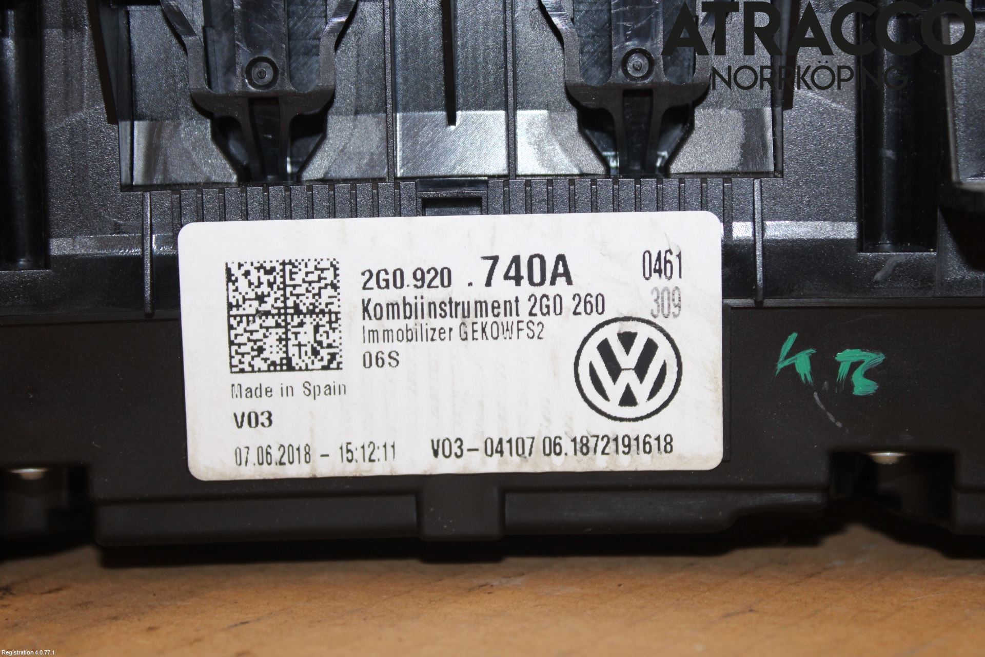 Volkswagen VW POLO VI 18->> Instrument Komb