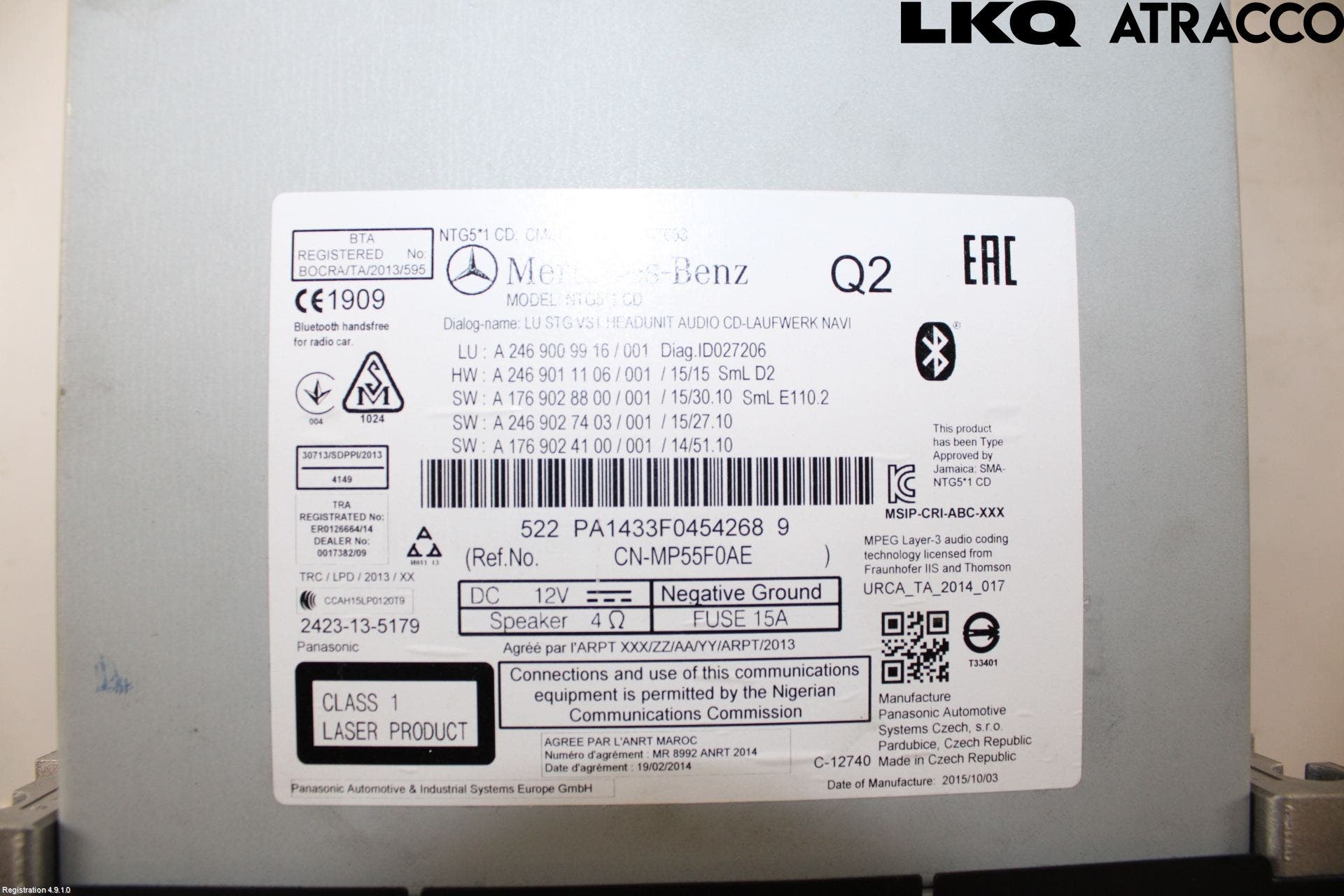 Mercedes-Benz MB CLA-KLASS (C117/X117) 13-19 Cd Radio - Multimediapanel