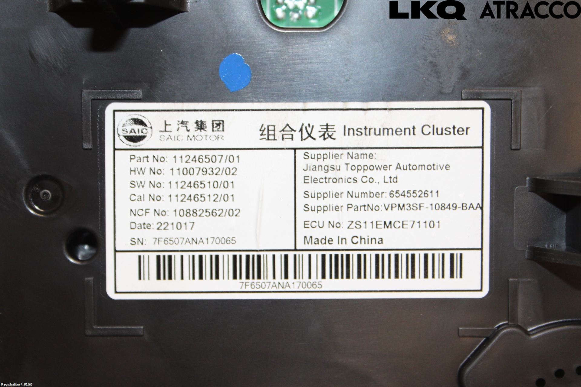 MG ZS EV 20- Instrument Komb