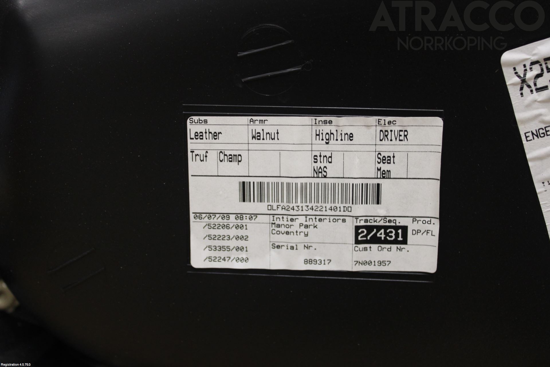 Jaguar XF 08-15 Dörrklädsel Vä