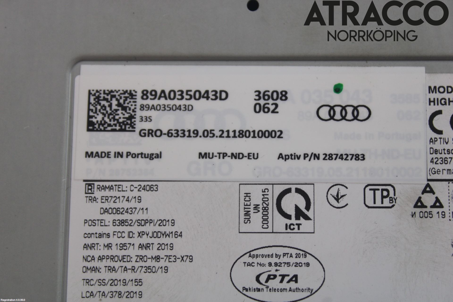 Audi Q4 E-TRON FZ 22- Styrenhet Multimedia