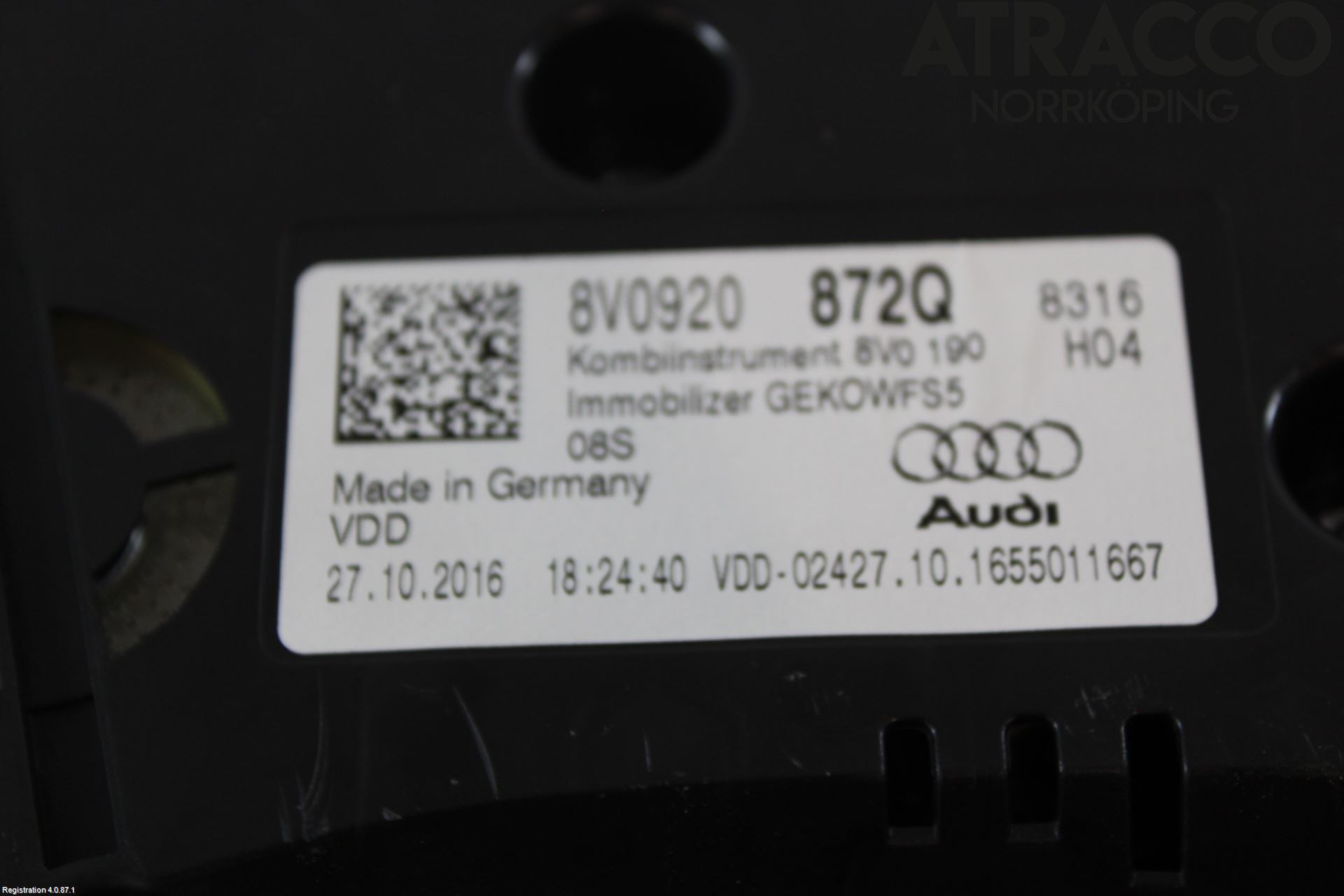 Audi A3/S3 8V 13-20 Instrument Komb