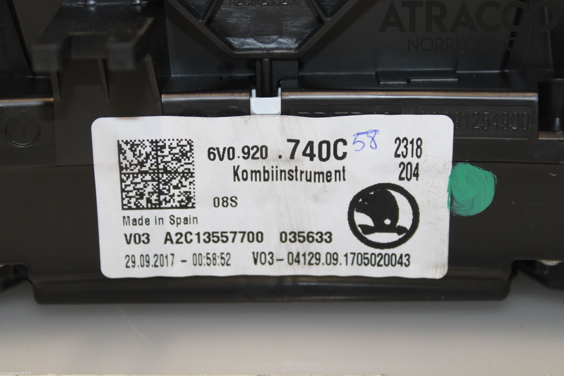 Skoda FABIA 15-21 Instrument Komb